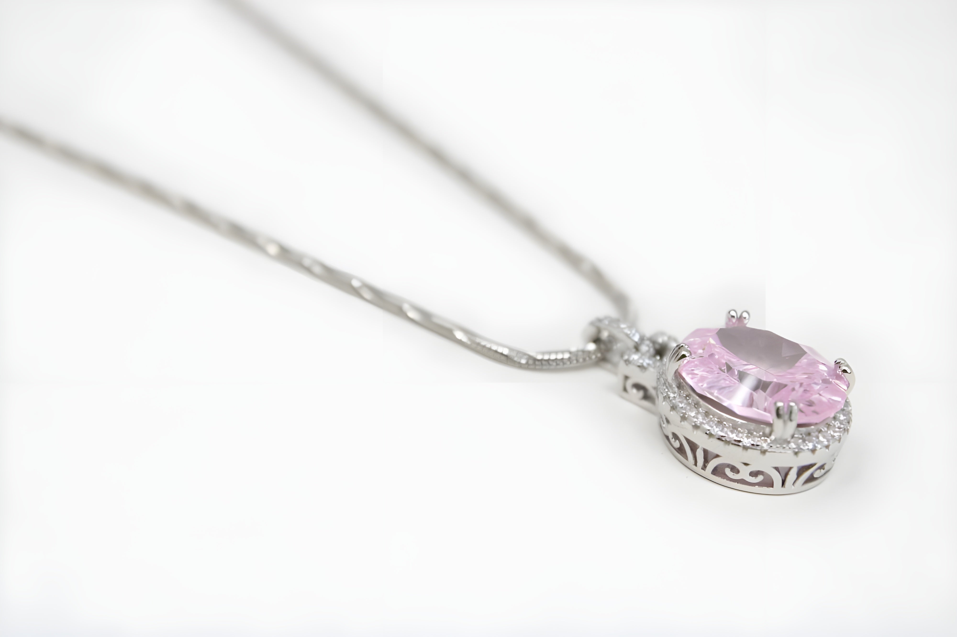 VeeLux Pink Cushion Cut Elegance Pendant