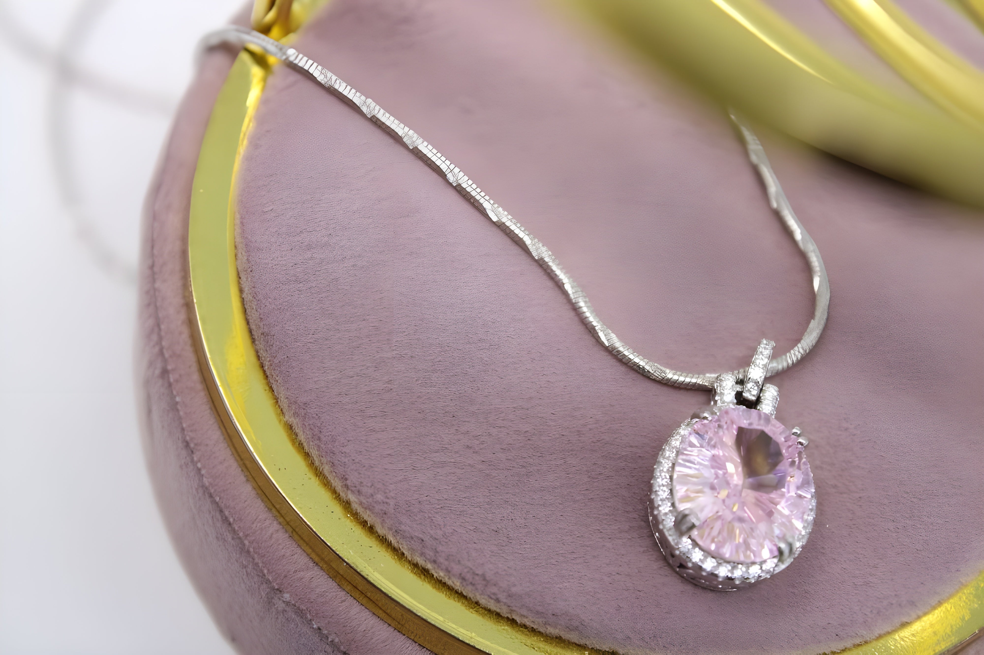 VeeLux Pink Cushion Cut Elegance Pendant