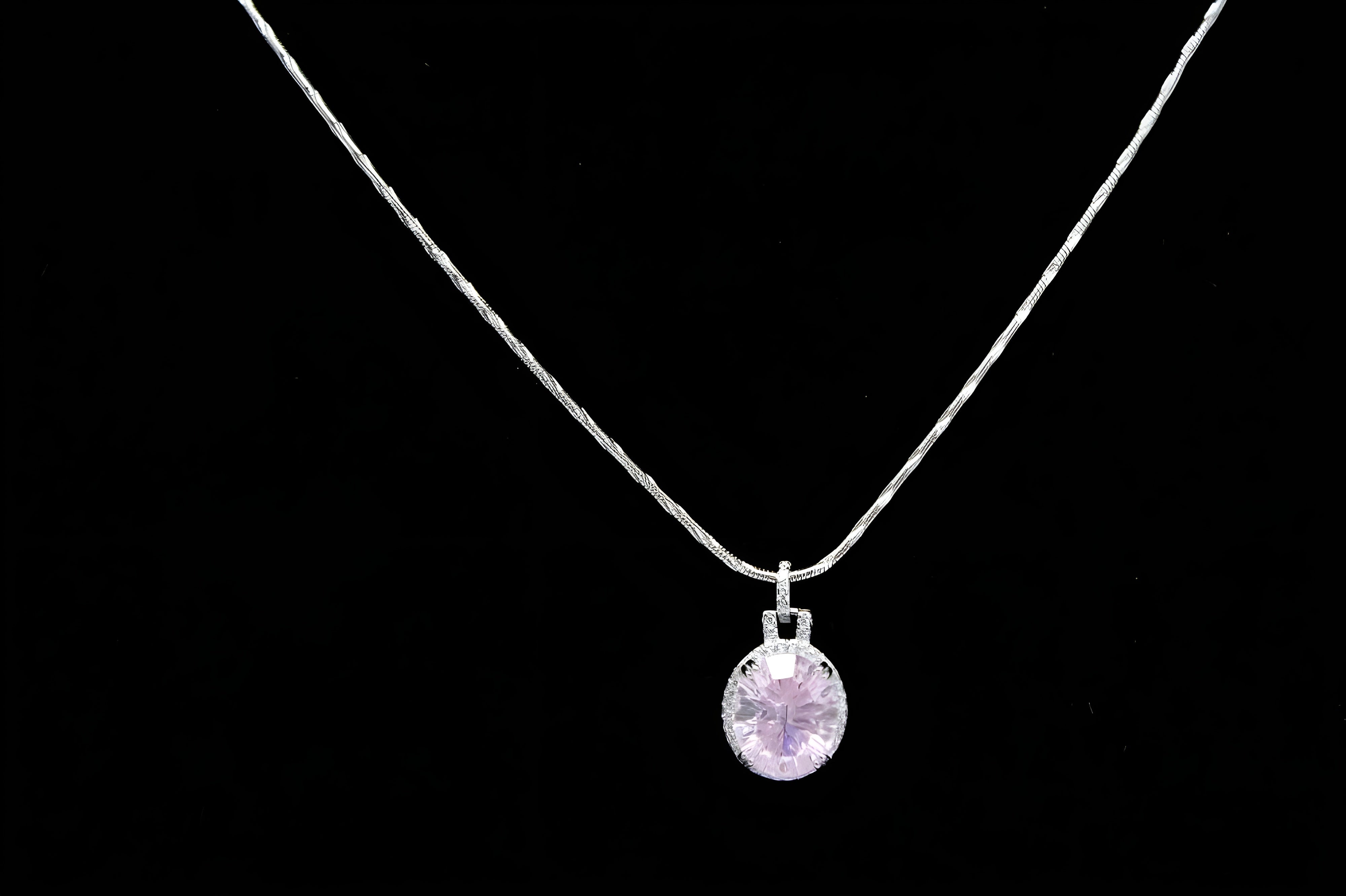 VeeLux Pink Cushion Cut Elegance Pendant