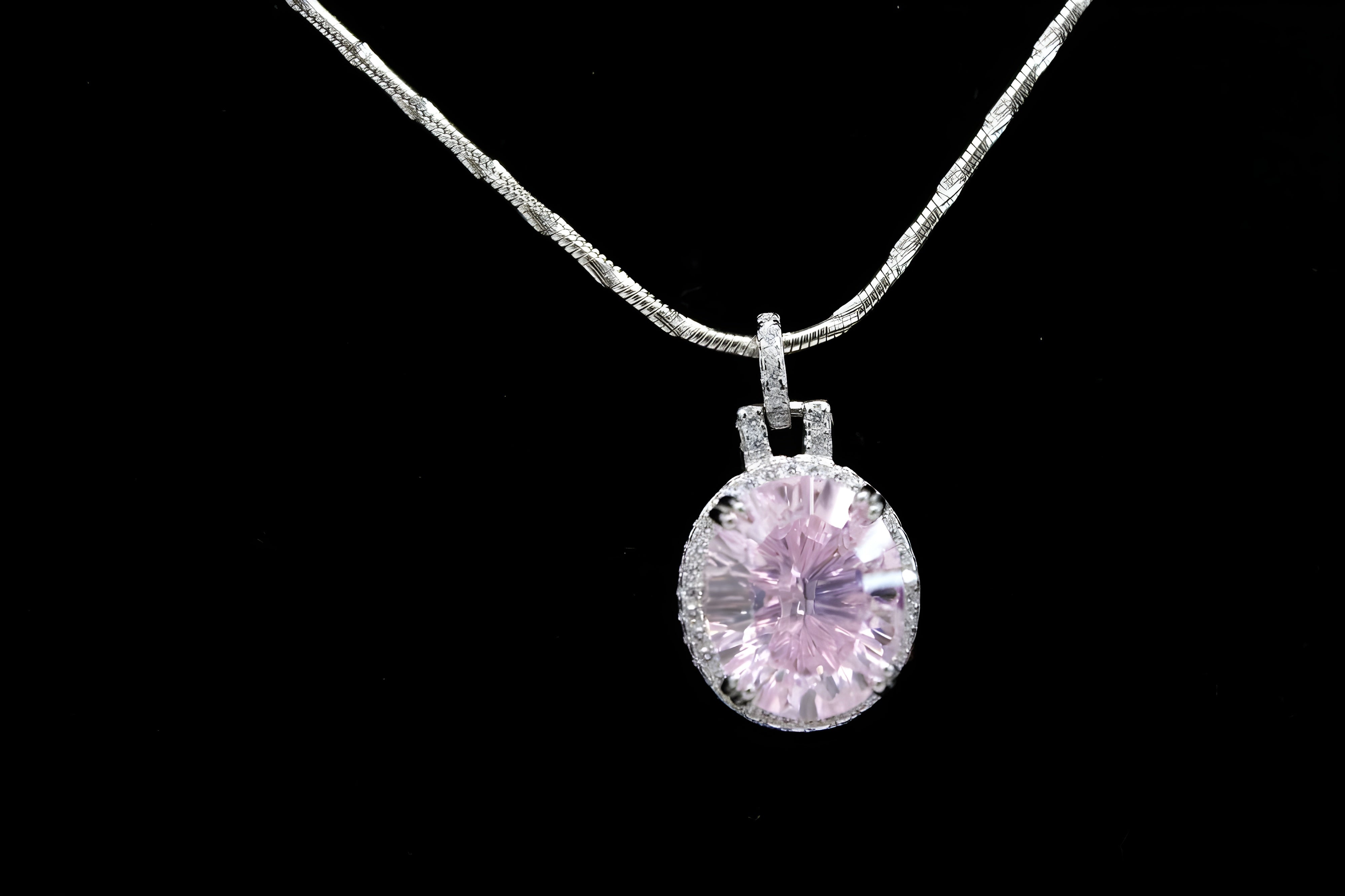 VeeLux Pink Cushion Cut Elegance Pendant