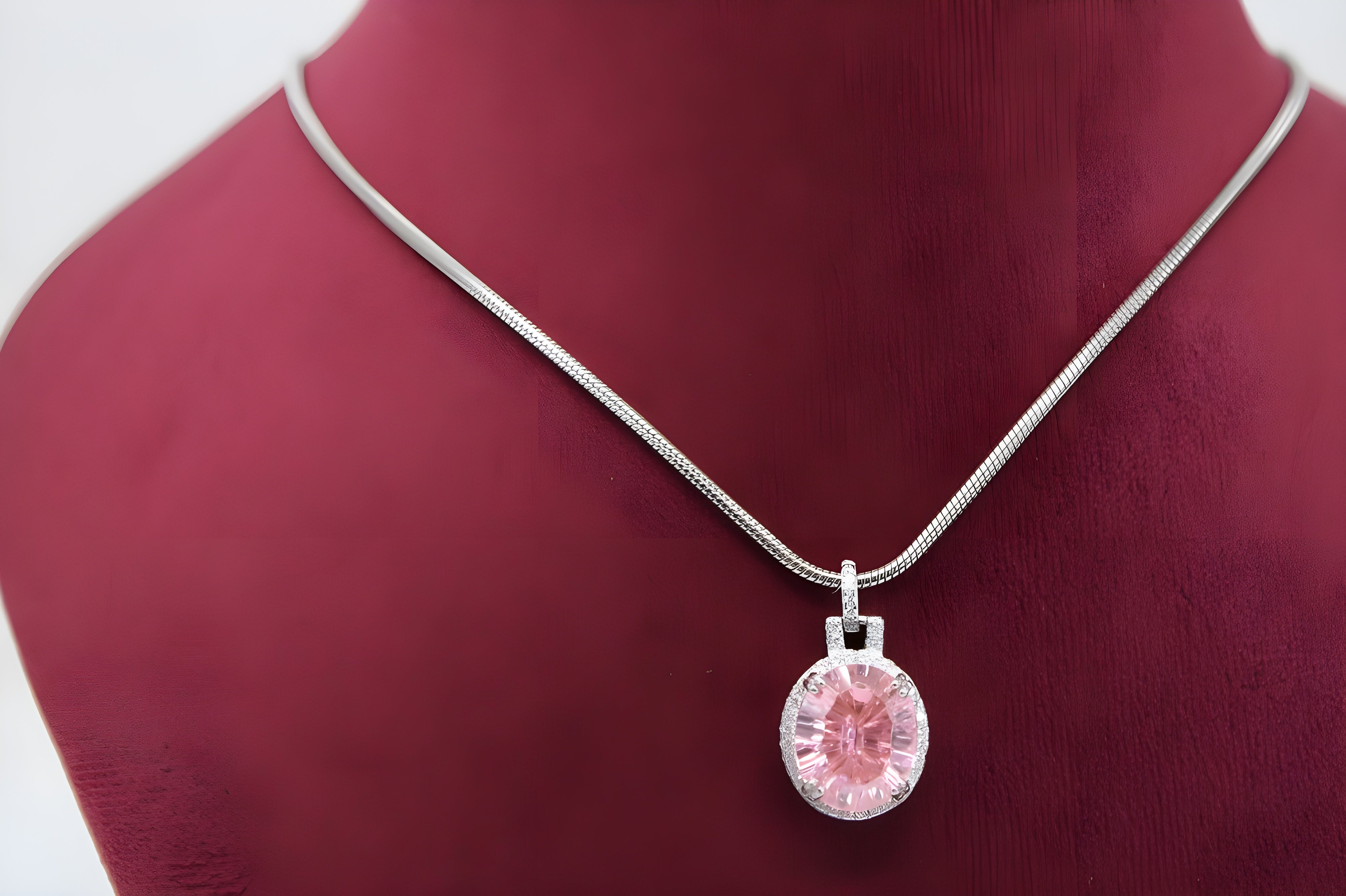 VeeLux Premium Pink Oval Glow Pendant