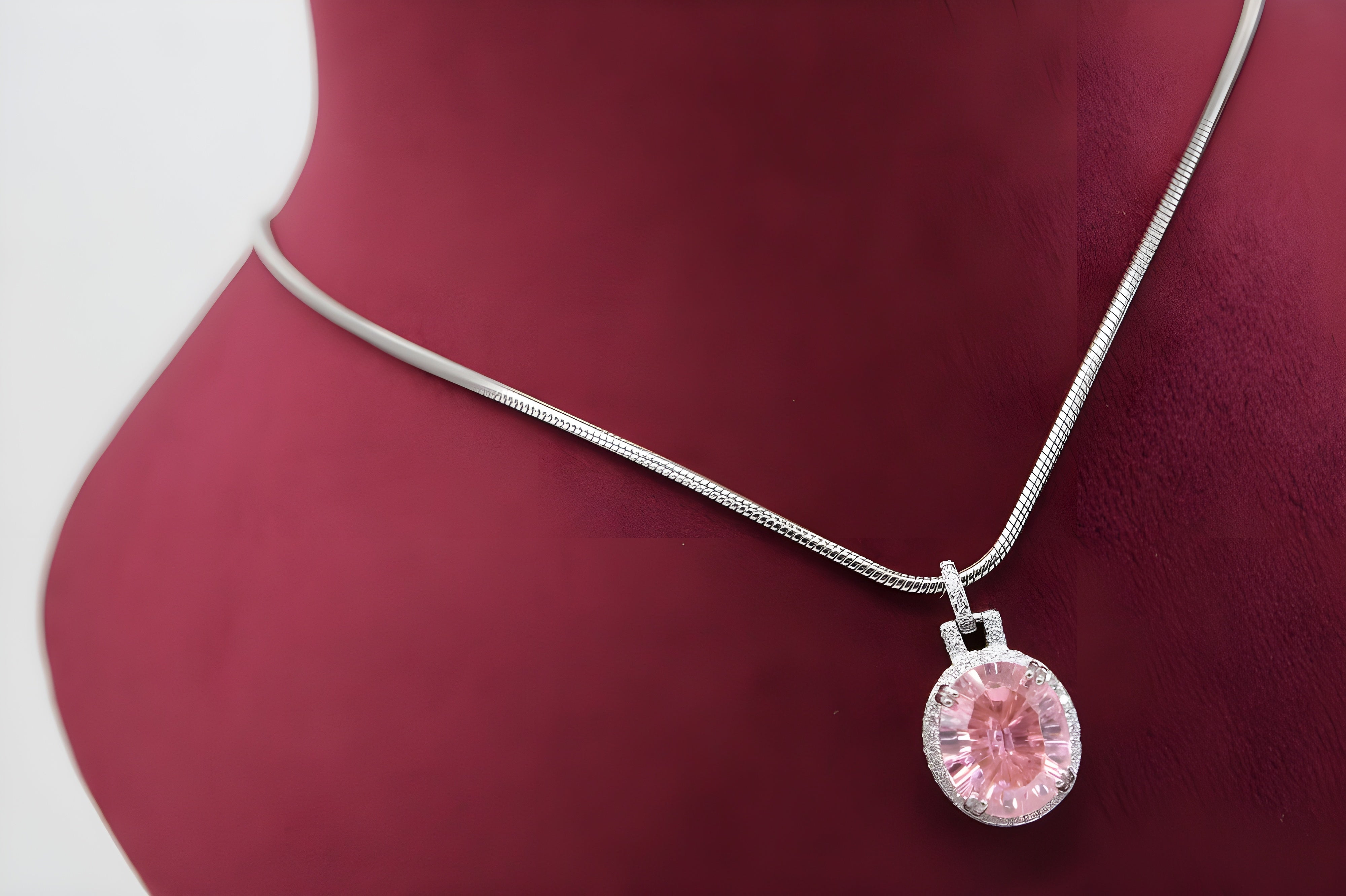 VeeLux Premium Pink Oval Glow Pendant
