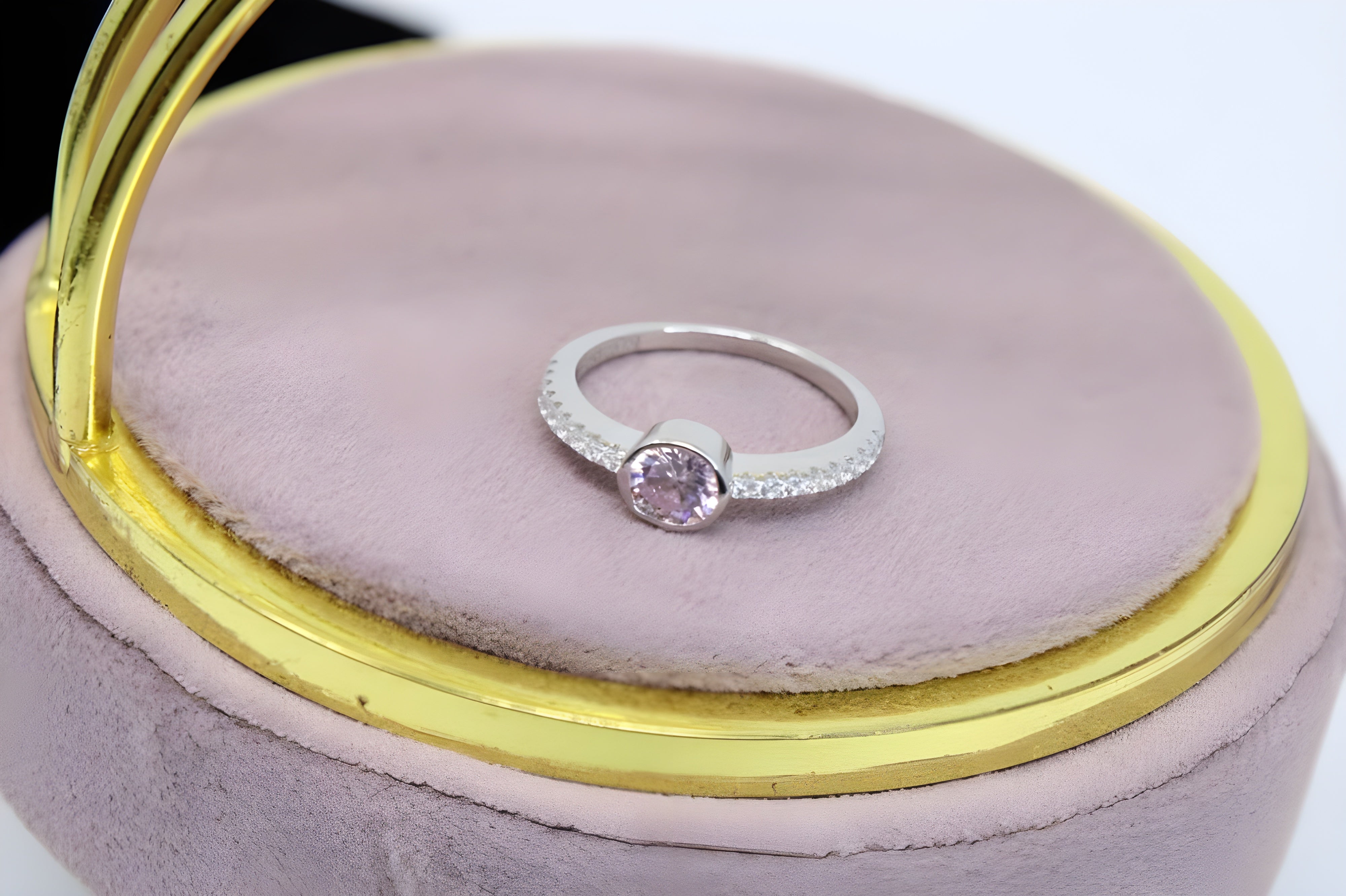 Sterling Silver VeeLux Premium Crystal Dual-tone Ring