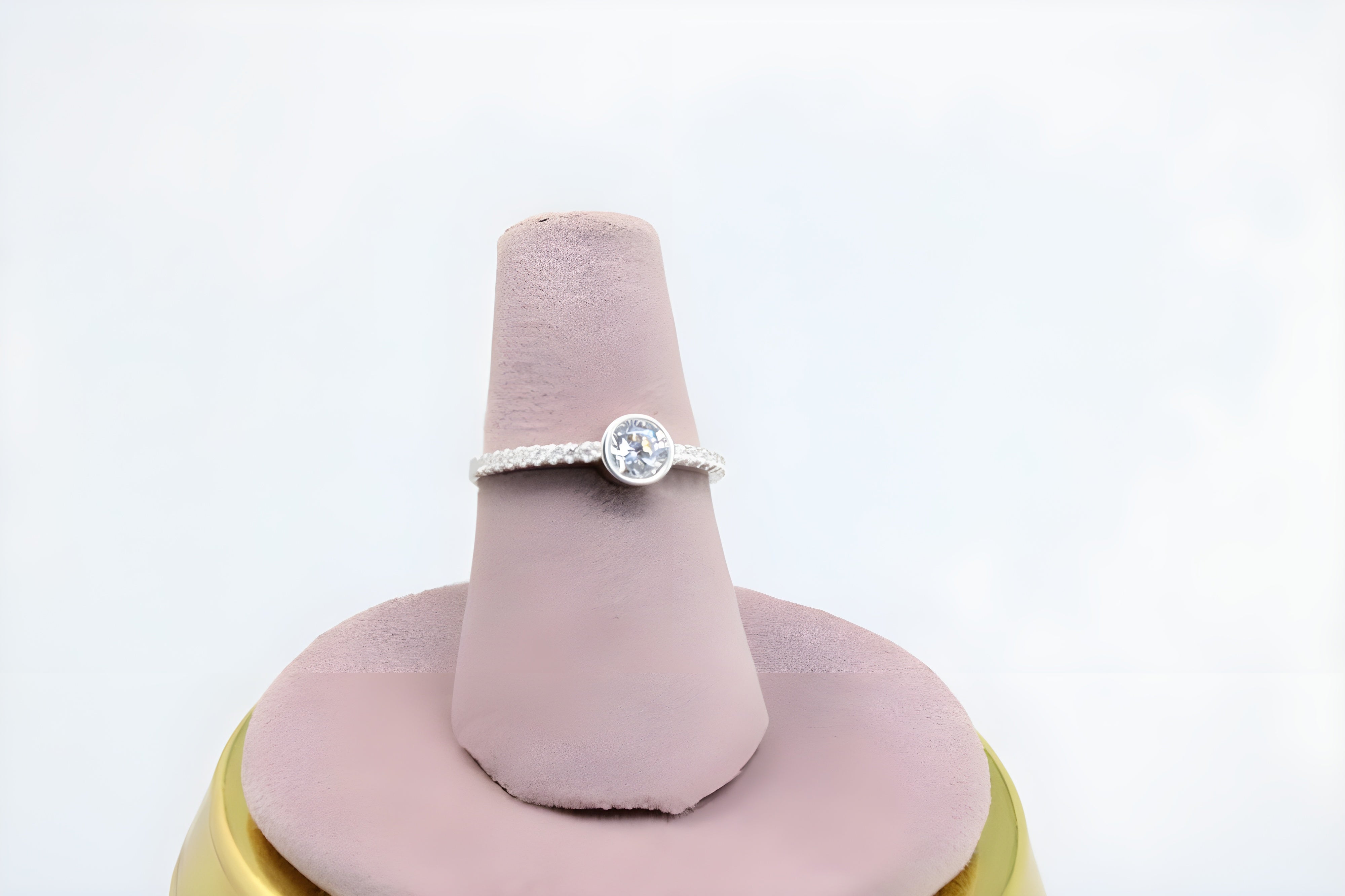 Sterling Silver VeeLux Premium Crystal Dual-tone Ring