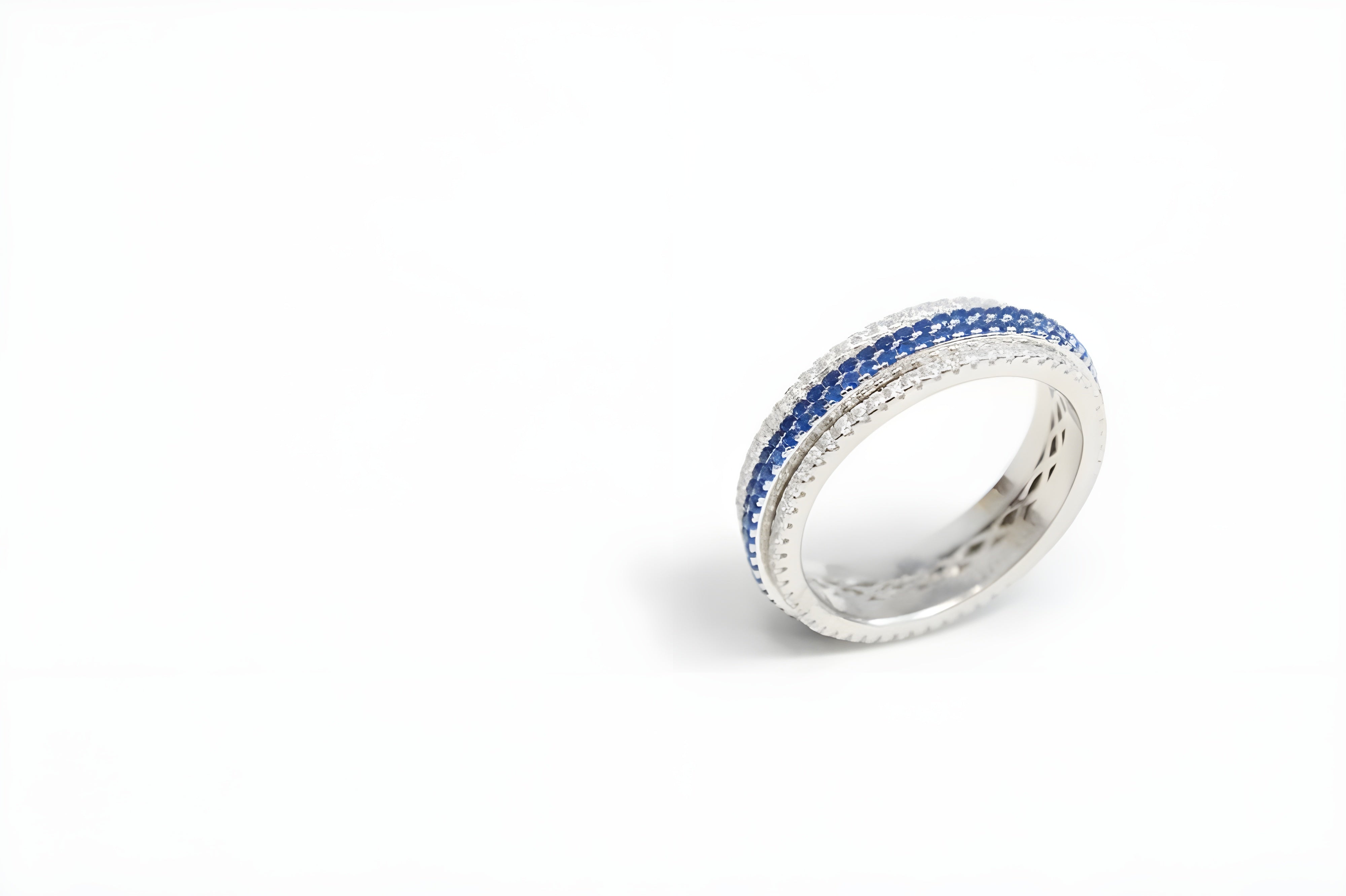 Radiant Lines Sterling Silver VeeLux Premium Crystal Center Ring