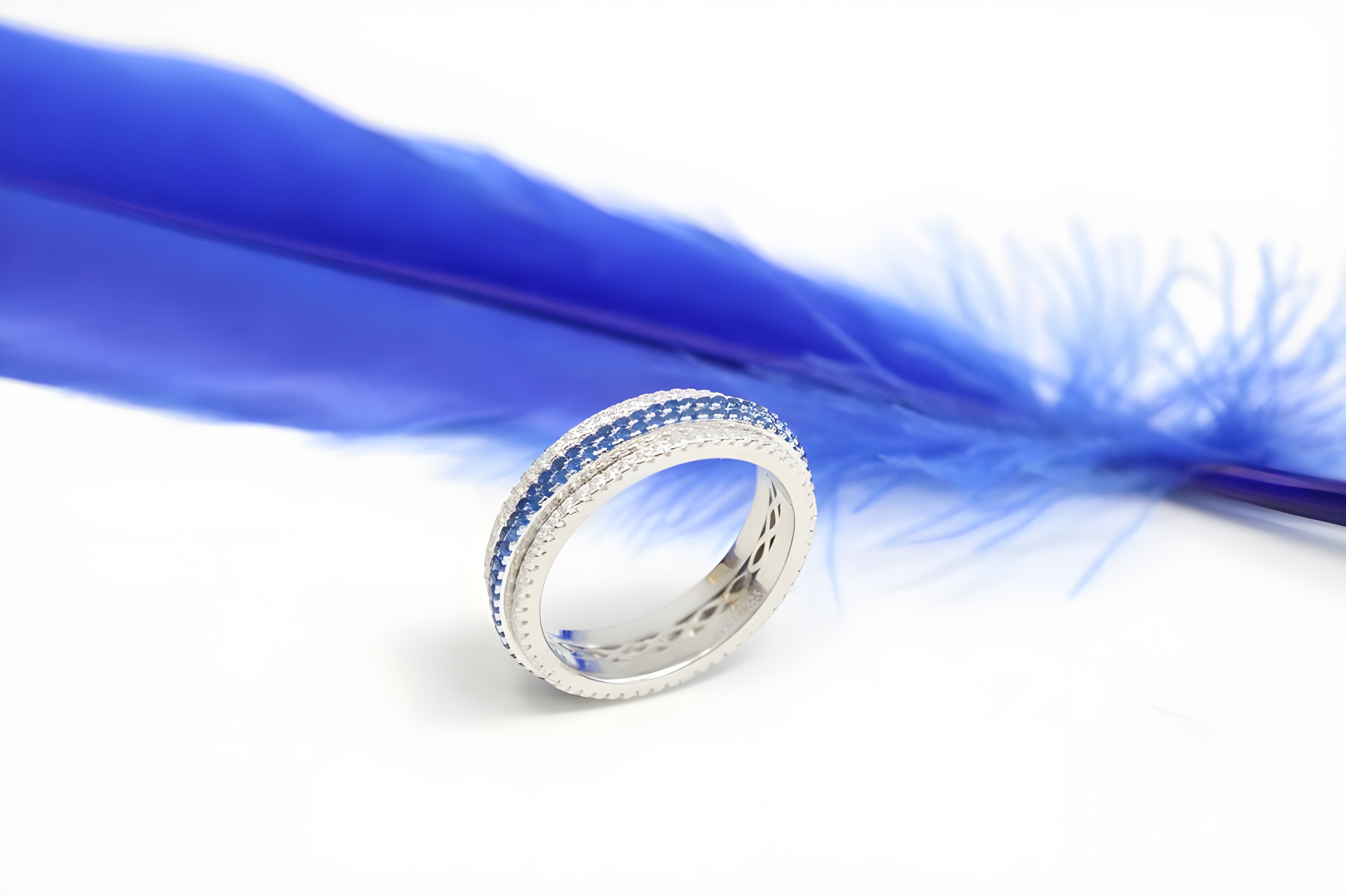 Radiant Lines Sterling Silver VeeLux Premium Crystal Center Ring