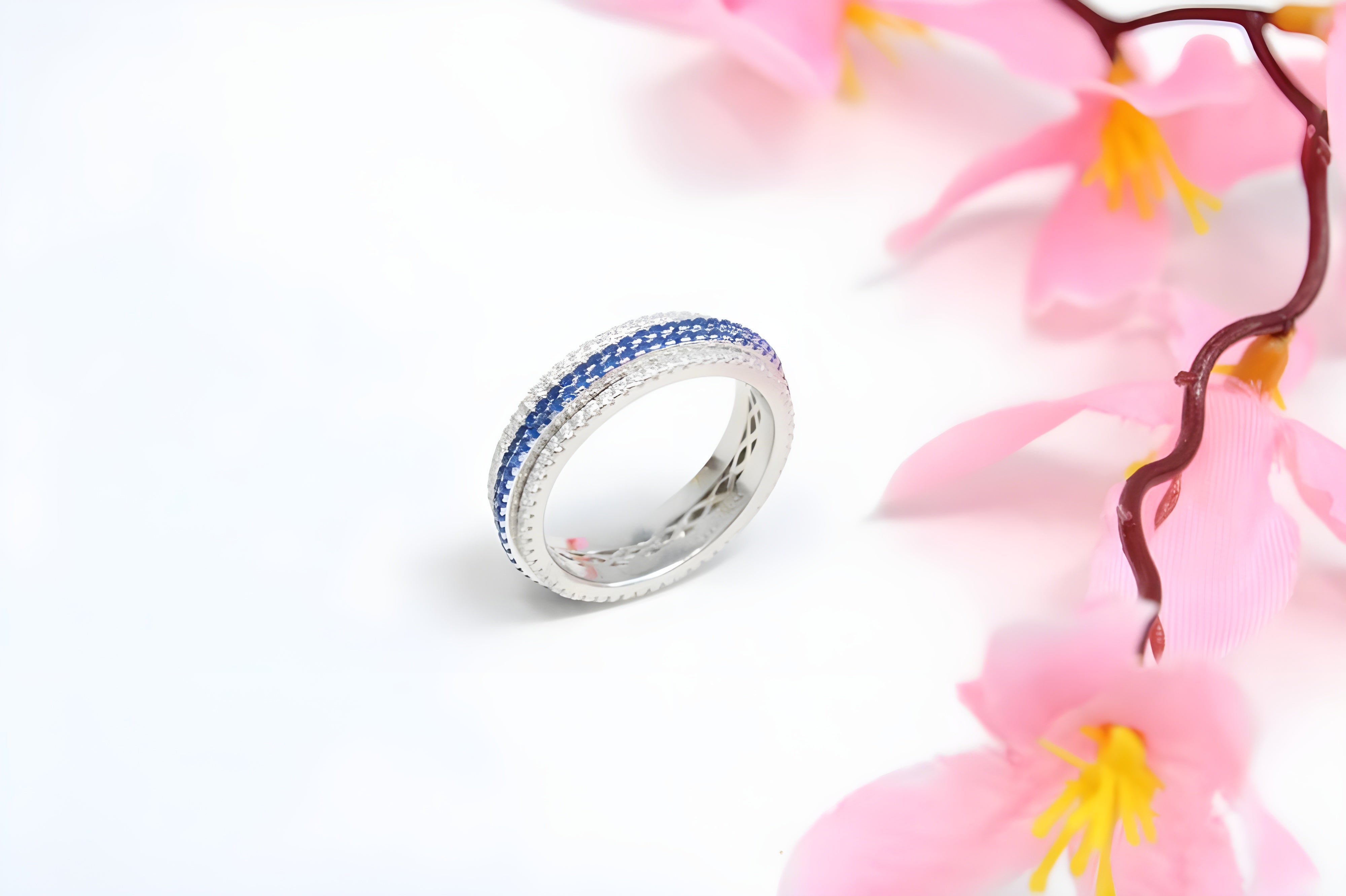 Radiant Lines Sterling Silver VeeLux Premium Crystal Center Ring