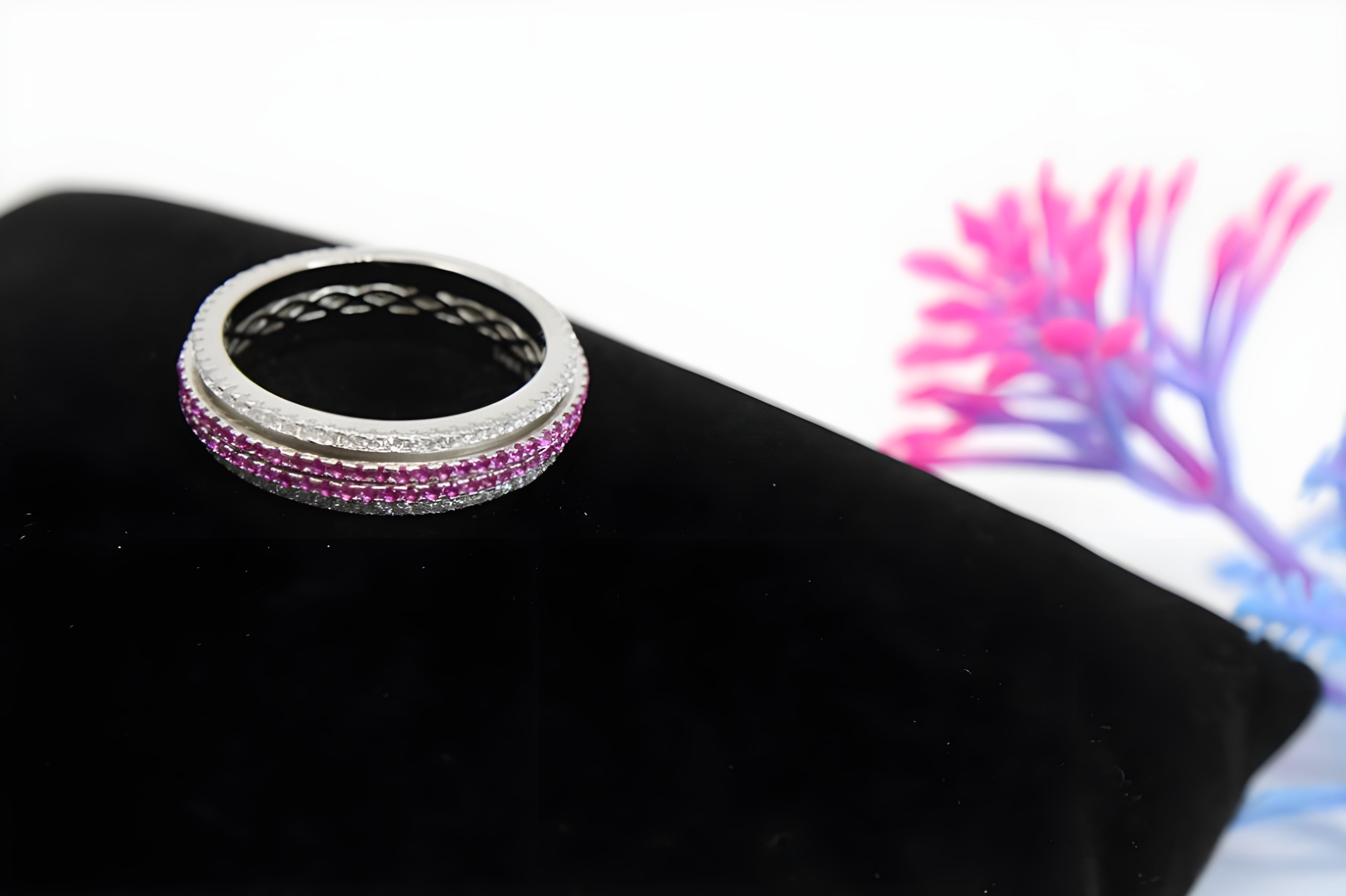 Radiant Lines Sterling Silver VeeLux Premium Crystal Center Ring