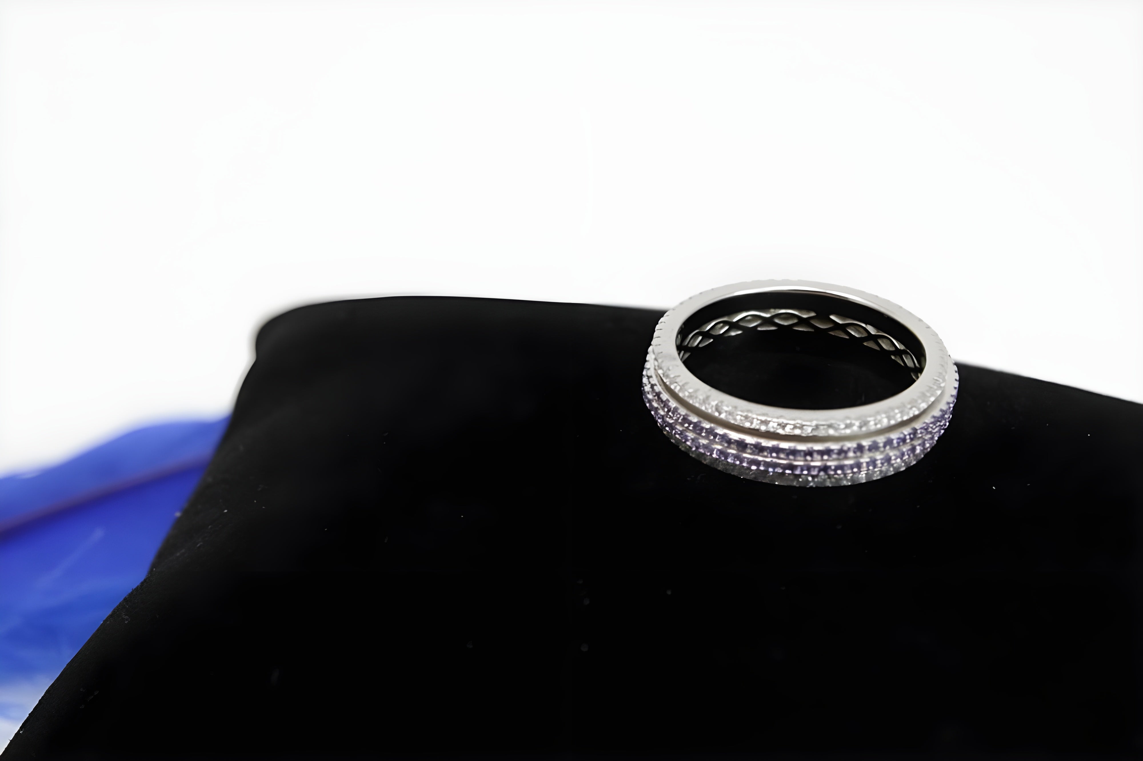 Radiant Lines Sterling Silver VeeLux Premium Crystal Center Ring