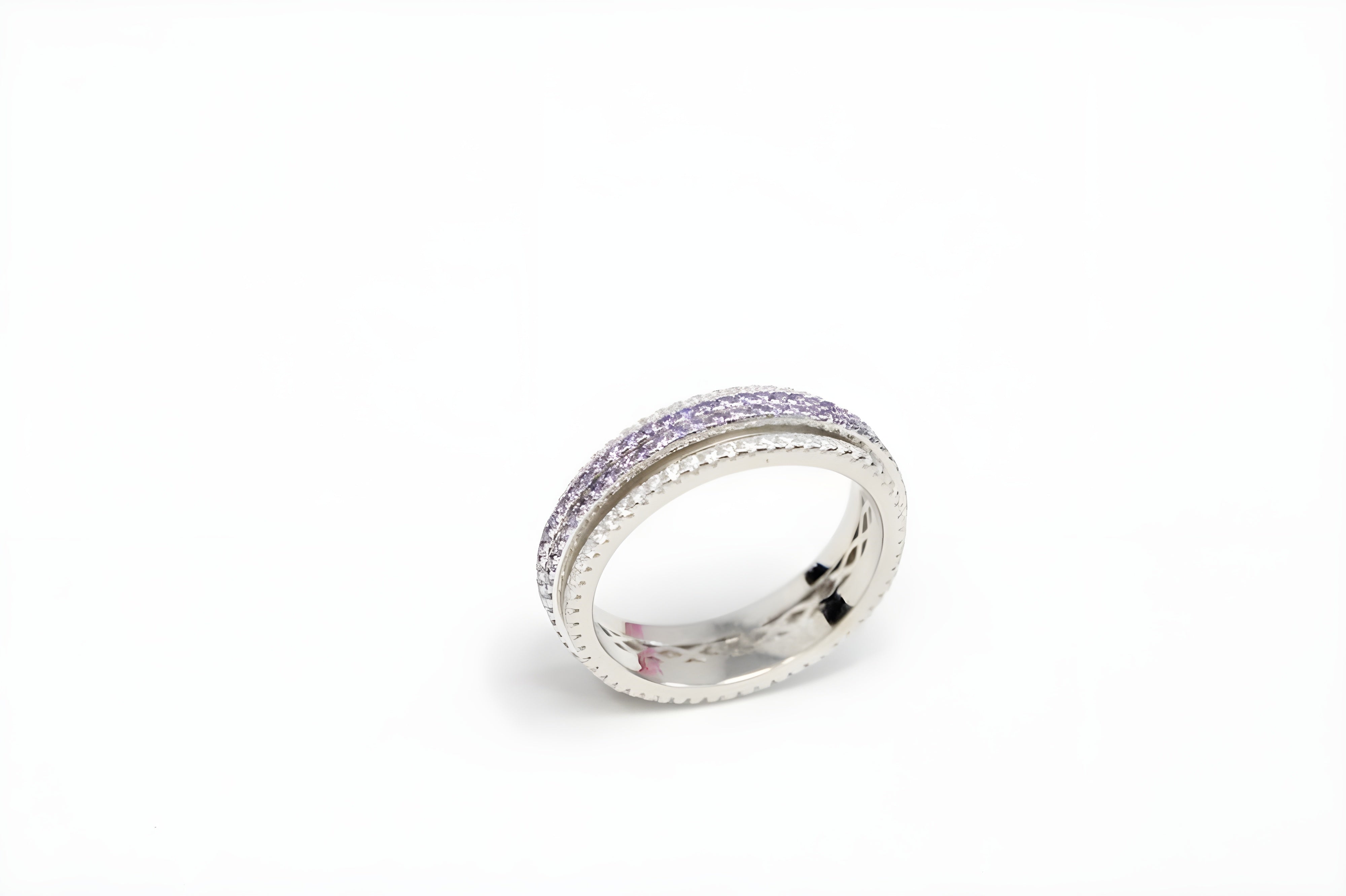Radiant Lines Sterling Silver VeeLux Premium Crystal Center Ring