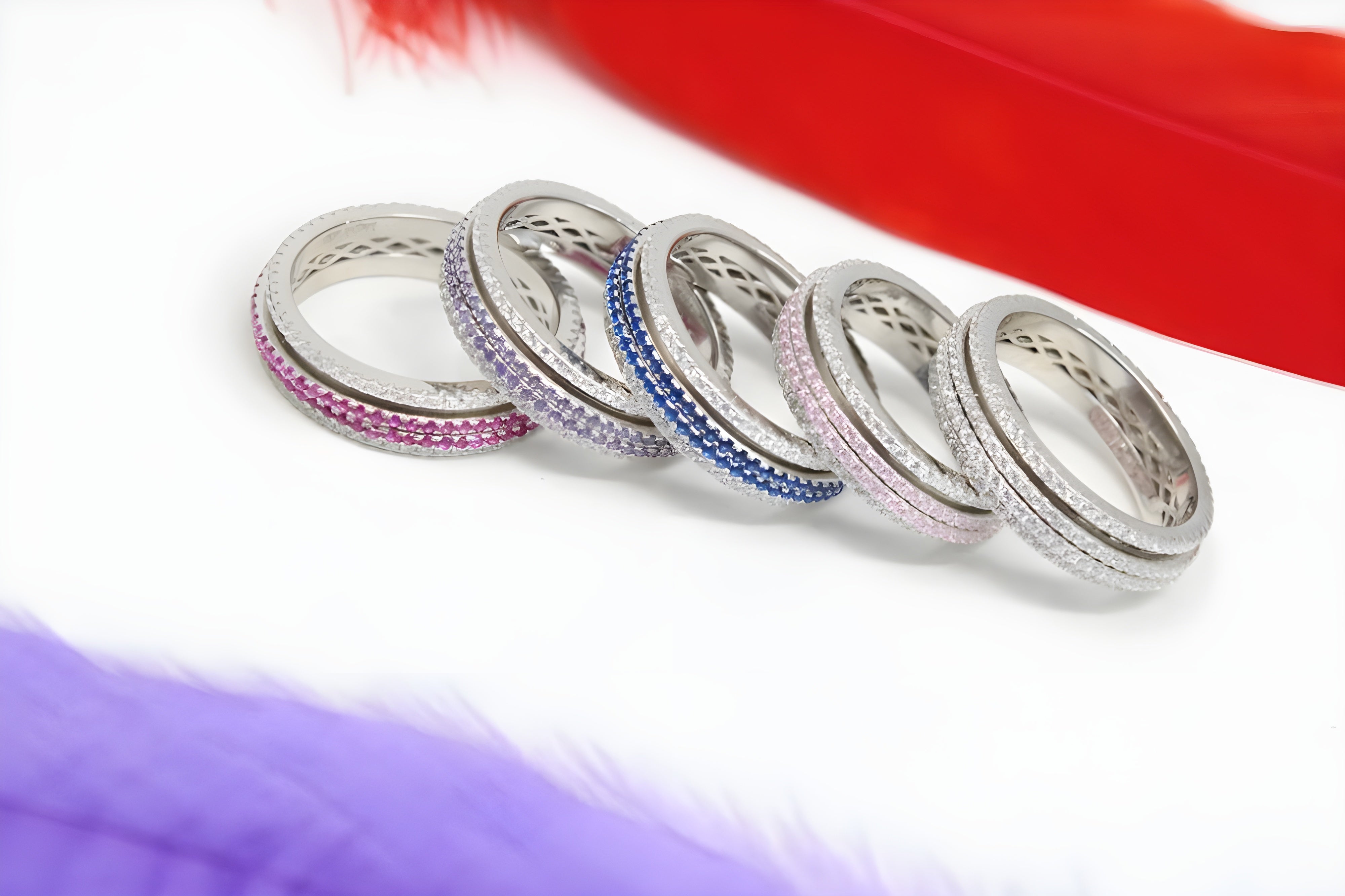 Radiant Lines Sterling Silver VeeLux Premium Crystal Center Ring