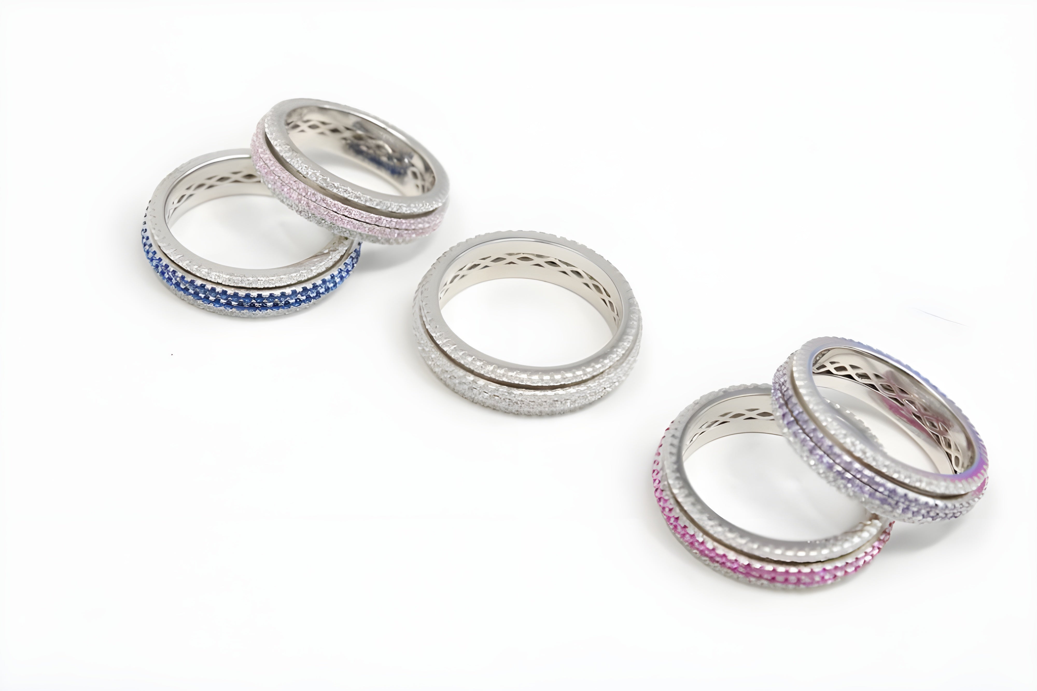 Radiant Lines Sterling Silver VeeLux Premium Crystal Center Ring