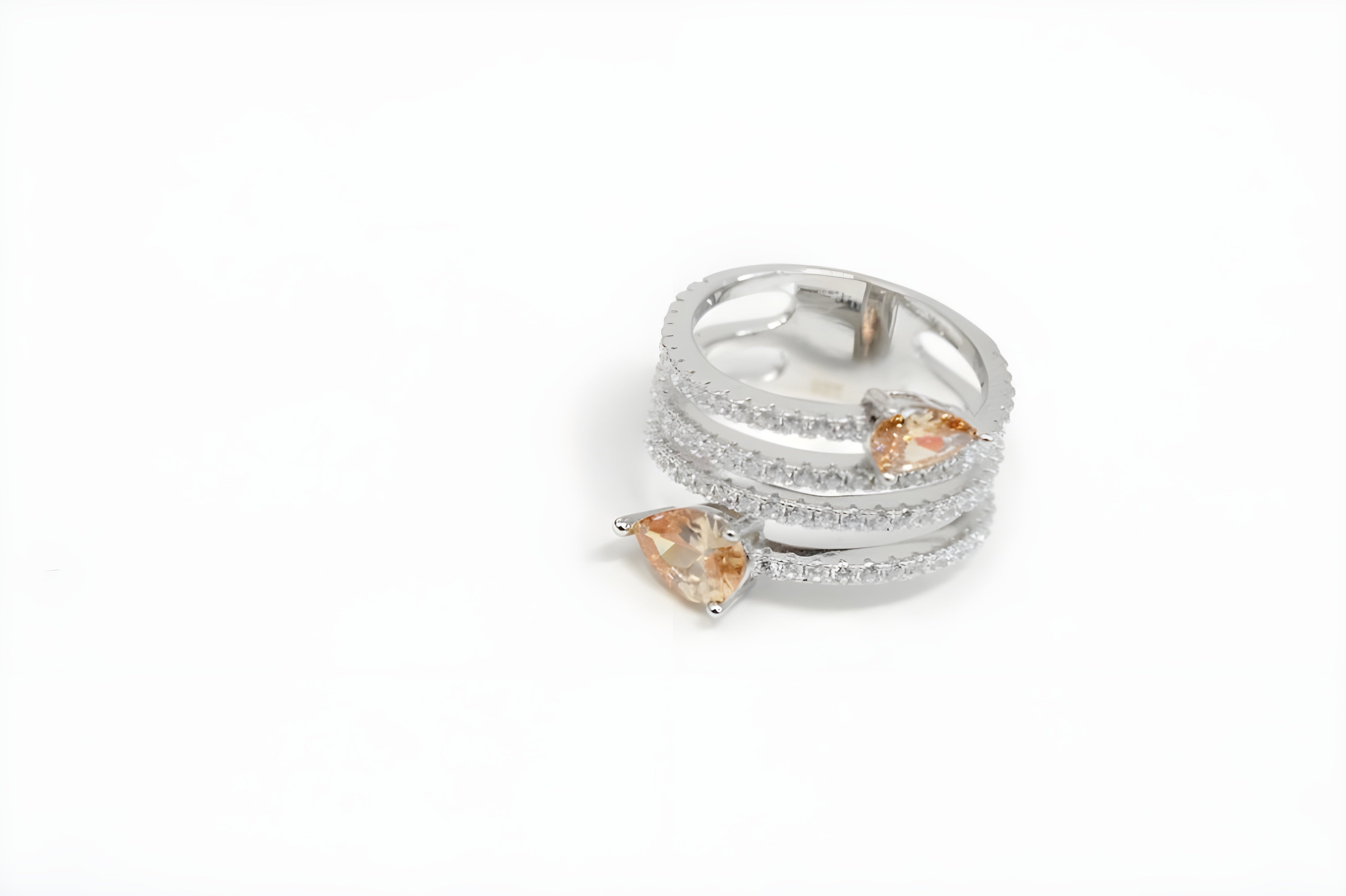 Sterling Silver VeeLux Premium Crystal Dual Glow Ring