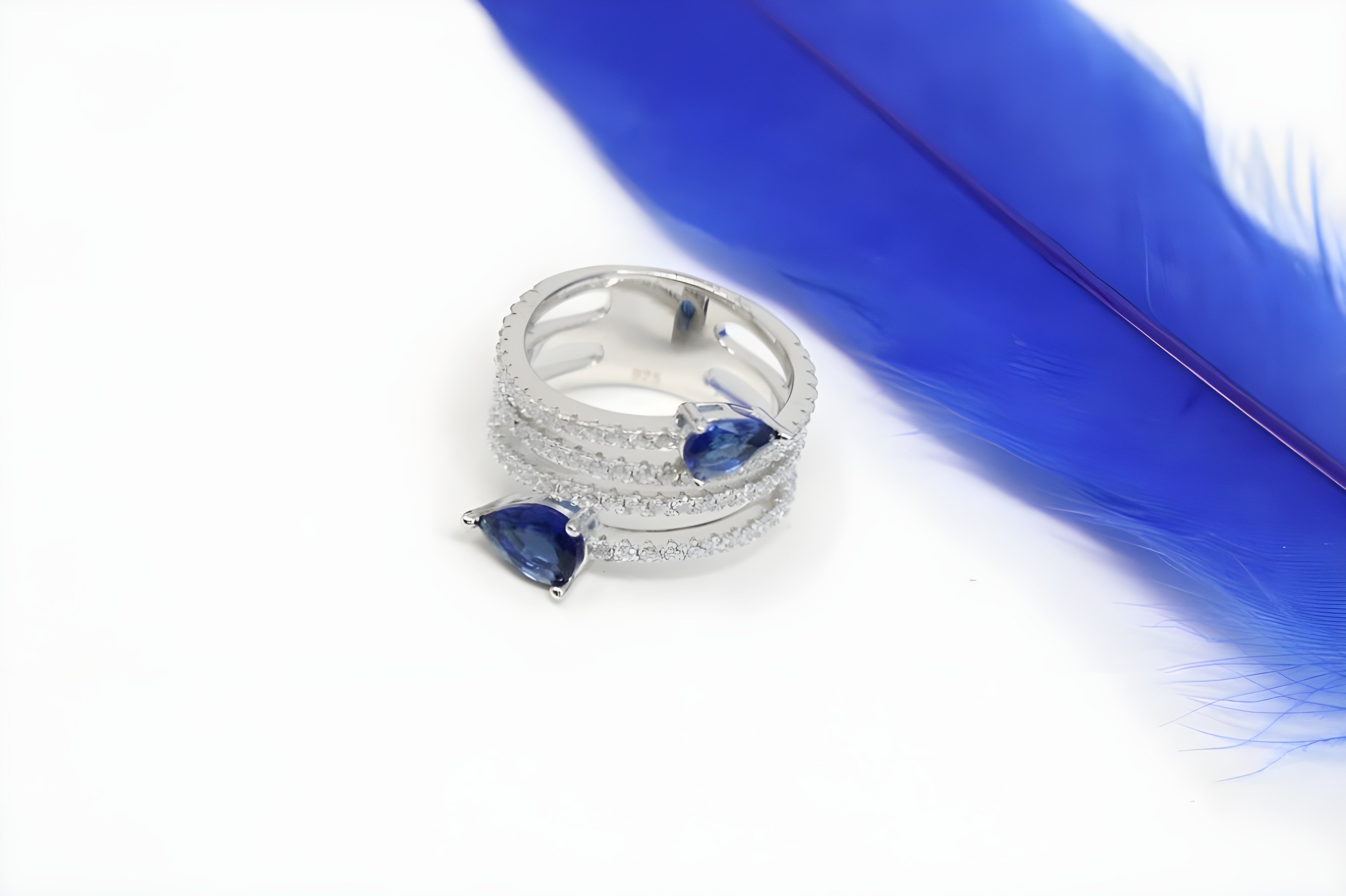 Sterling Silver VeeLux Premium Crystal Dual Glow Ring