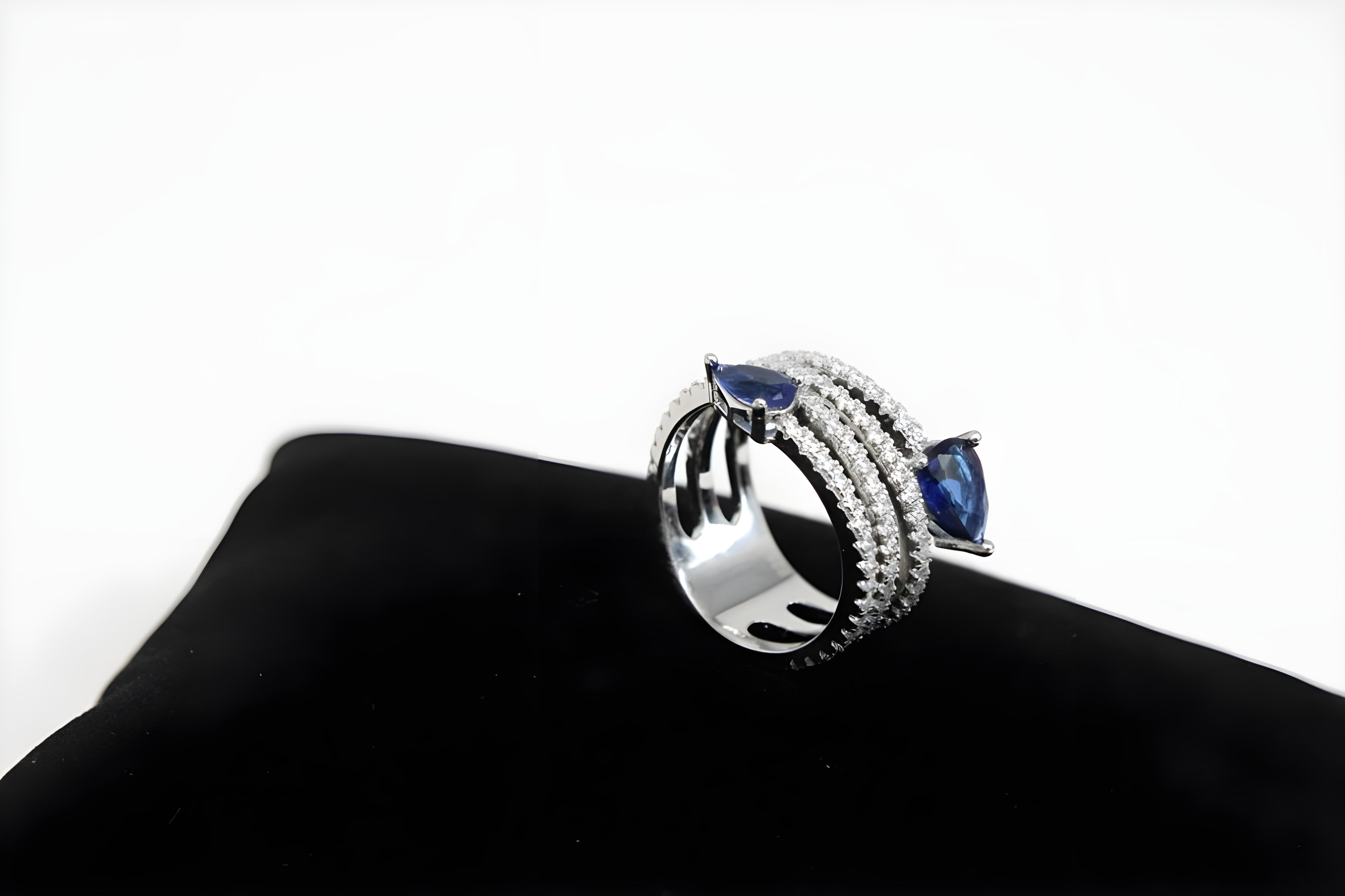 Sterling Silver VeeLux Premium Crystal Dual Glow Ring