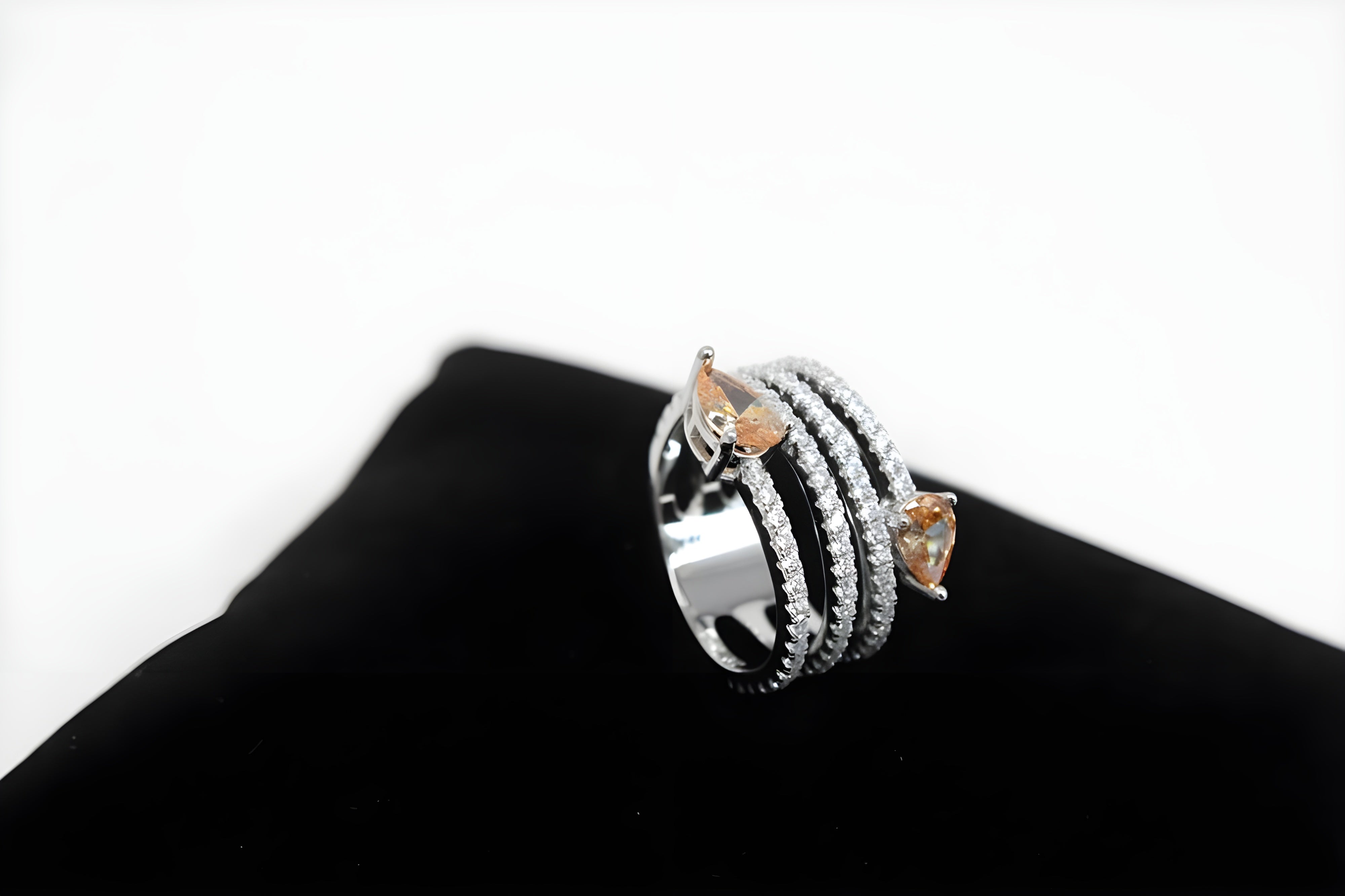 Sterling Silver VeeLux Premium Crystal Dual Glow Ring