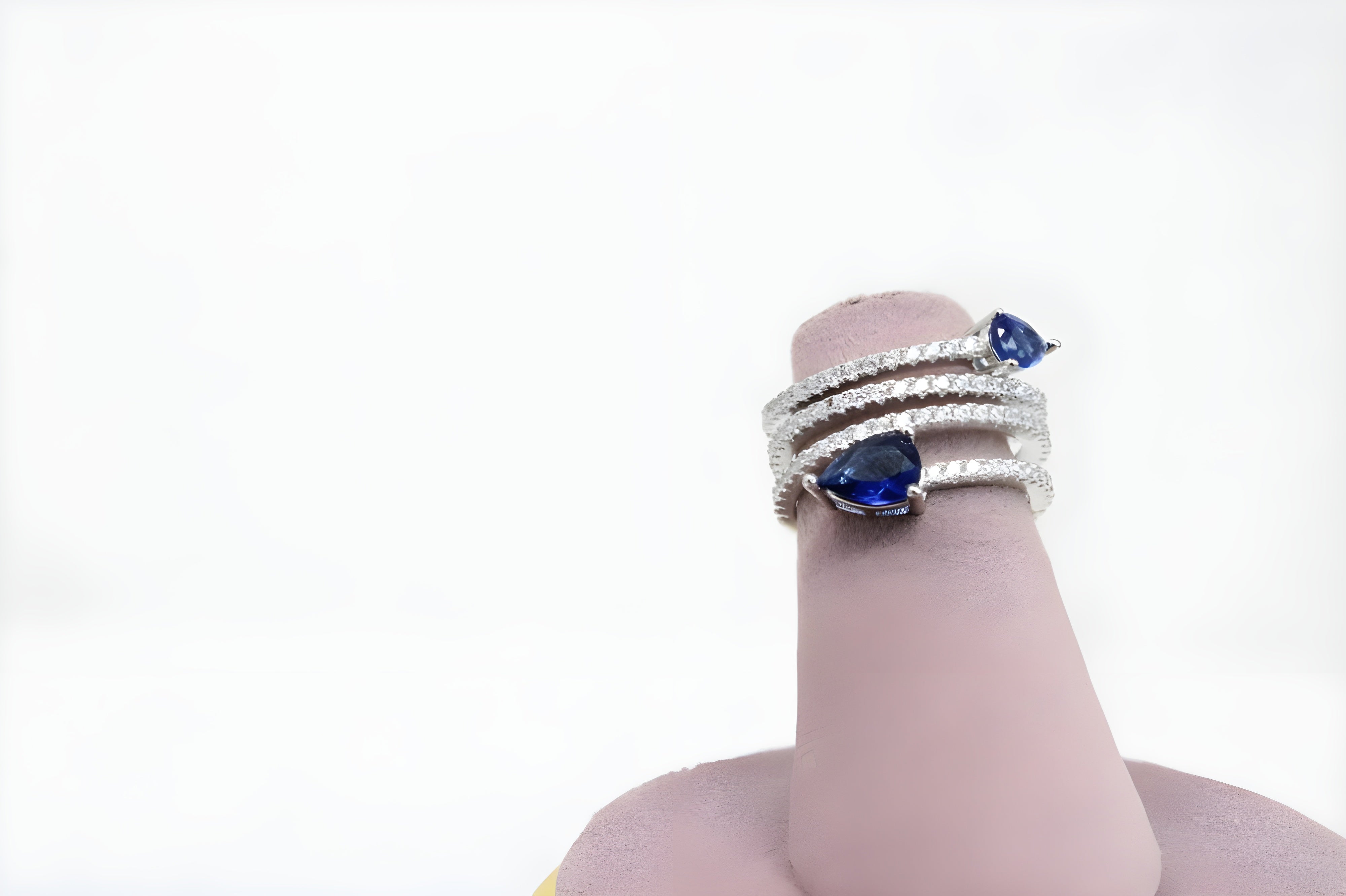 Sterling Silver VeeLux Premium Crystal Dual Glow Ring
