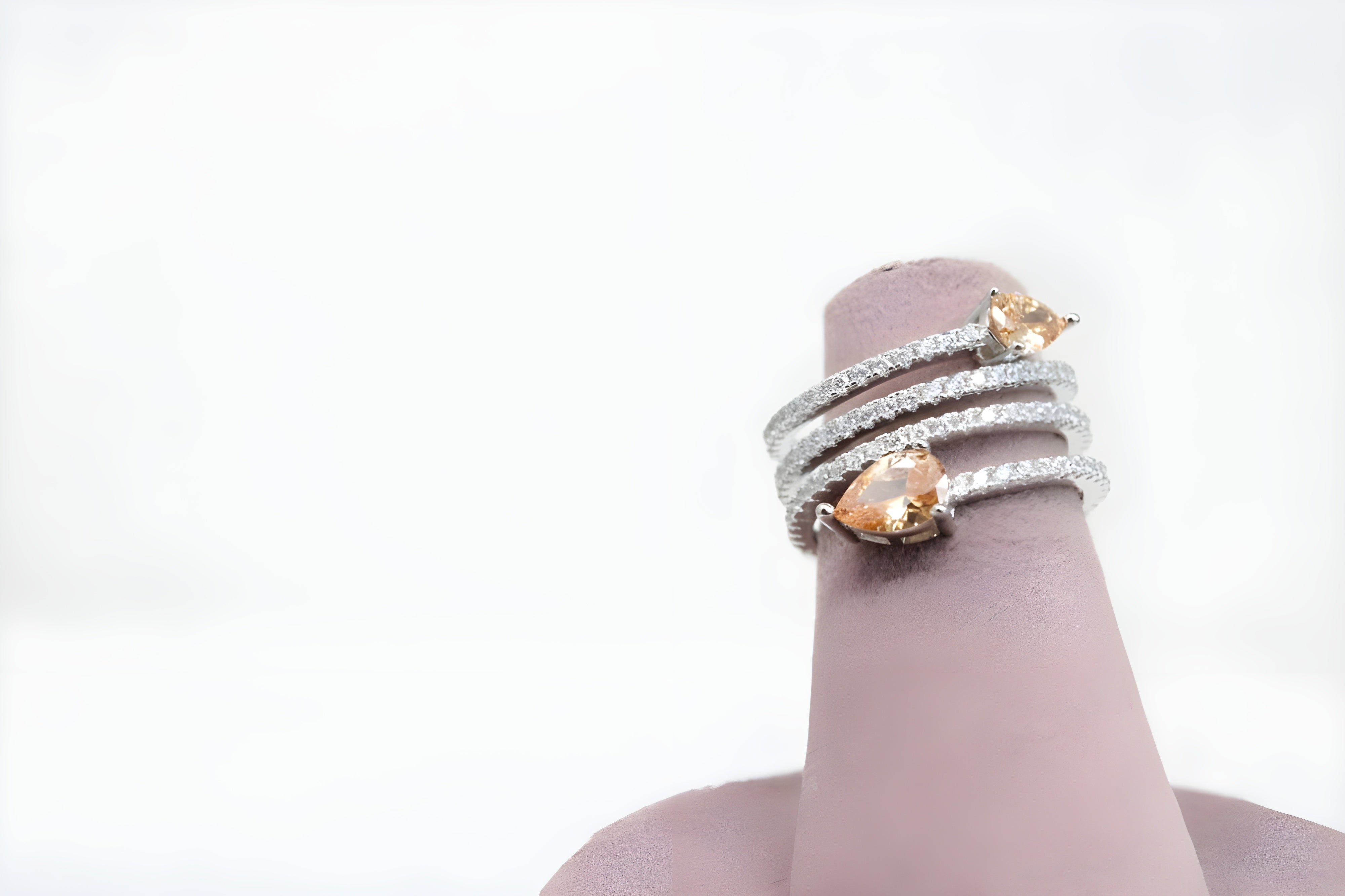 Sterling Silver VeeLux Premium Crystal Dual Glow Ring