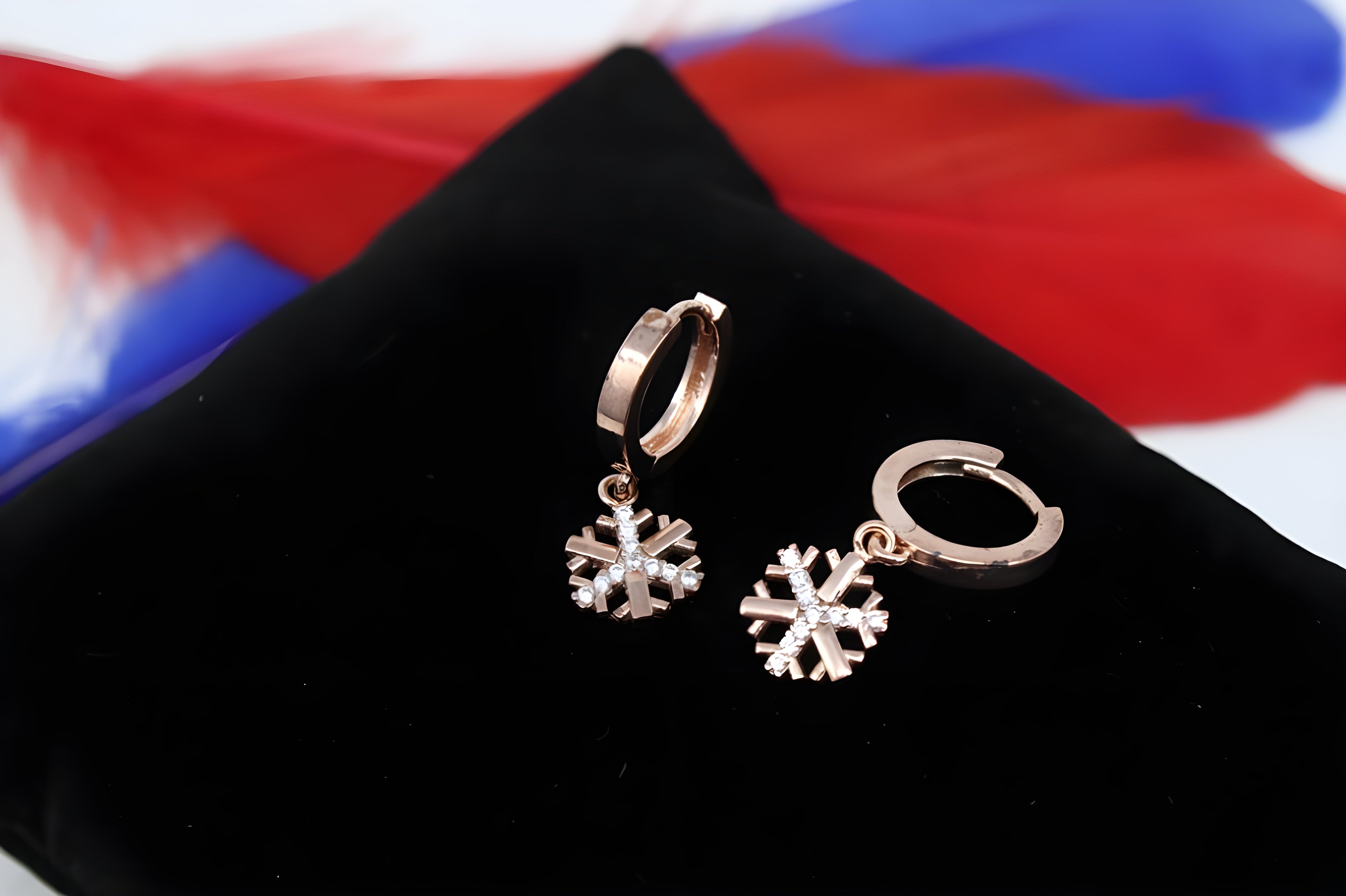 Gilded Blossom 92.5 Sterling Silver with Copper Gold Pretty Pink Flower Earrings