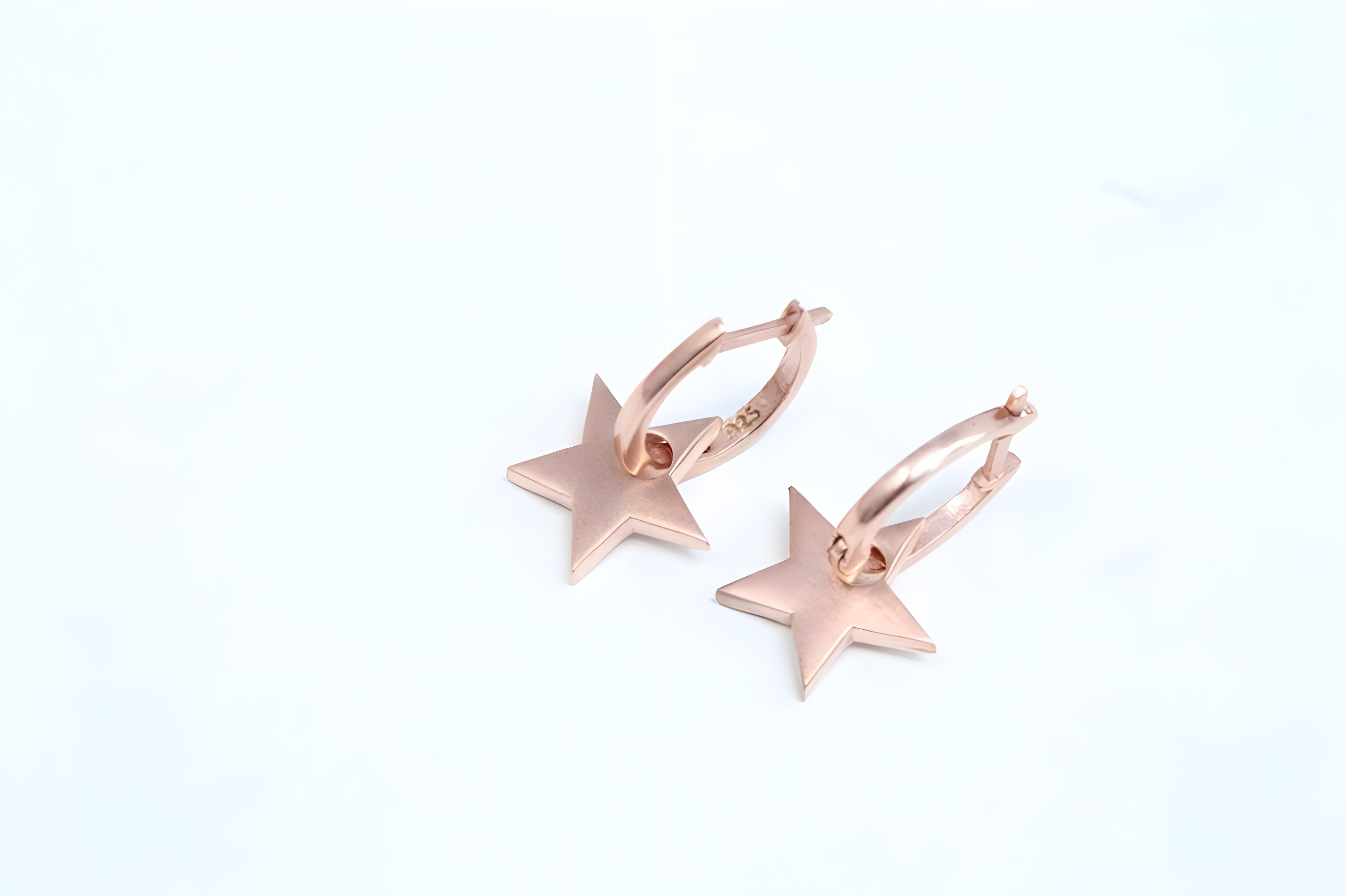 Golden Twinkle 92.5 Sterling Silver with Copper Gold Star-Shaped Earrings