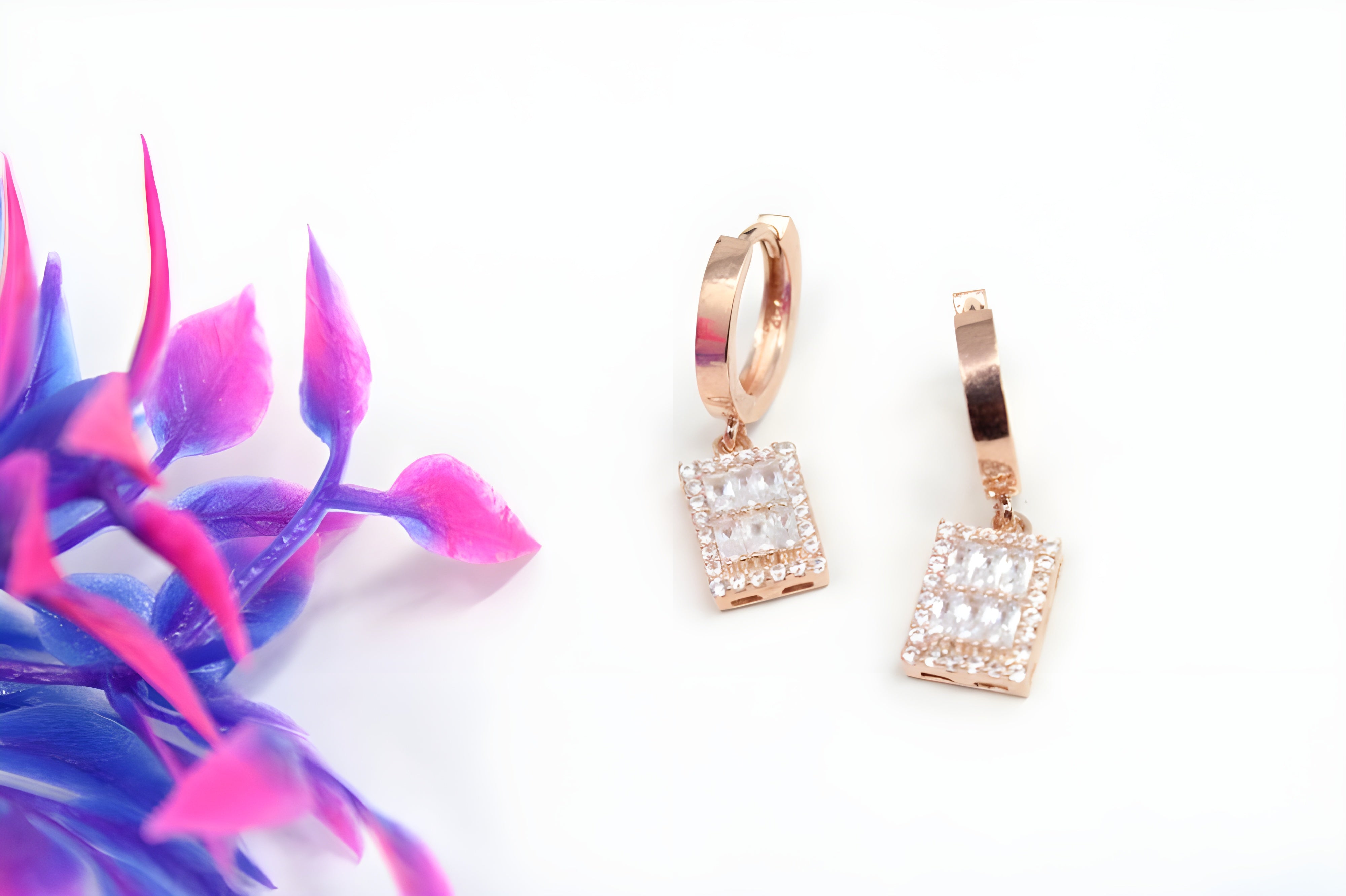 Golden Glow 92.5 Sterling Silver with Copper Gold Sleek Earrings
