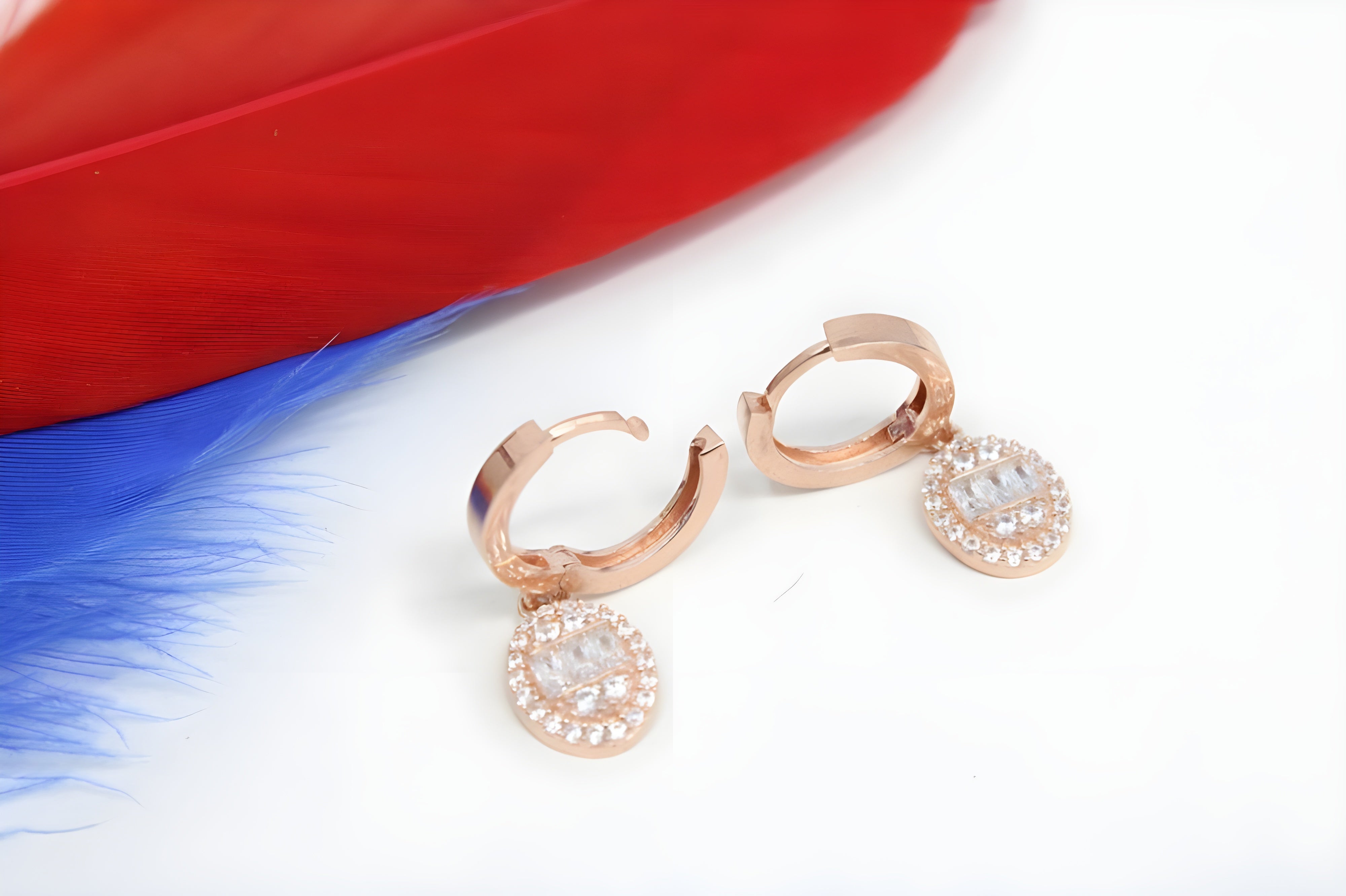 Gilded Grace 92.5 Sterling Silver with Copper Gold Sleek Earrings