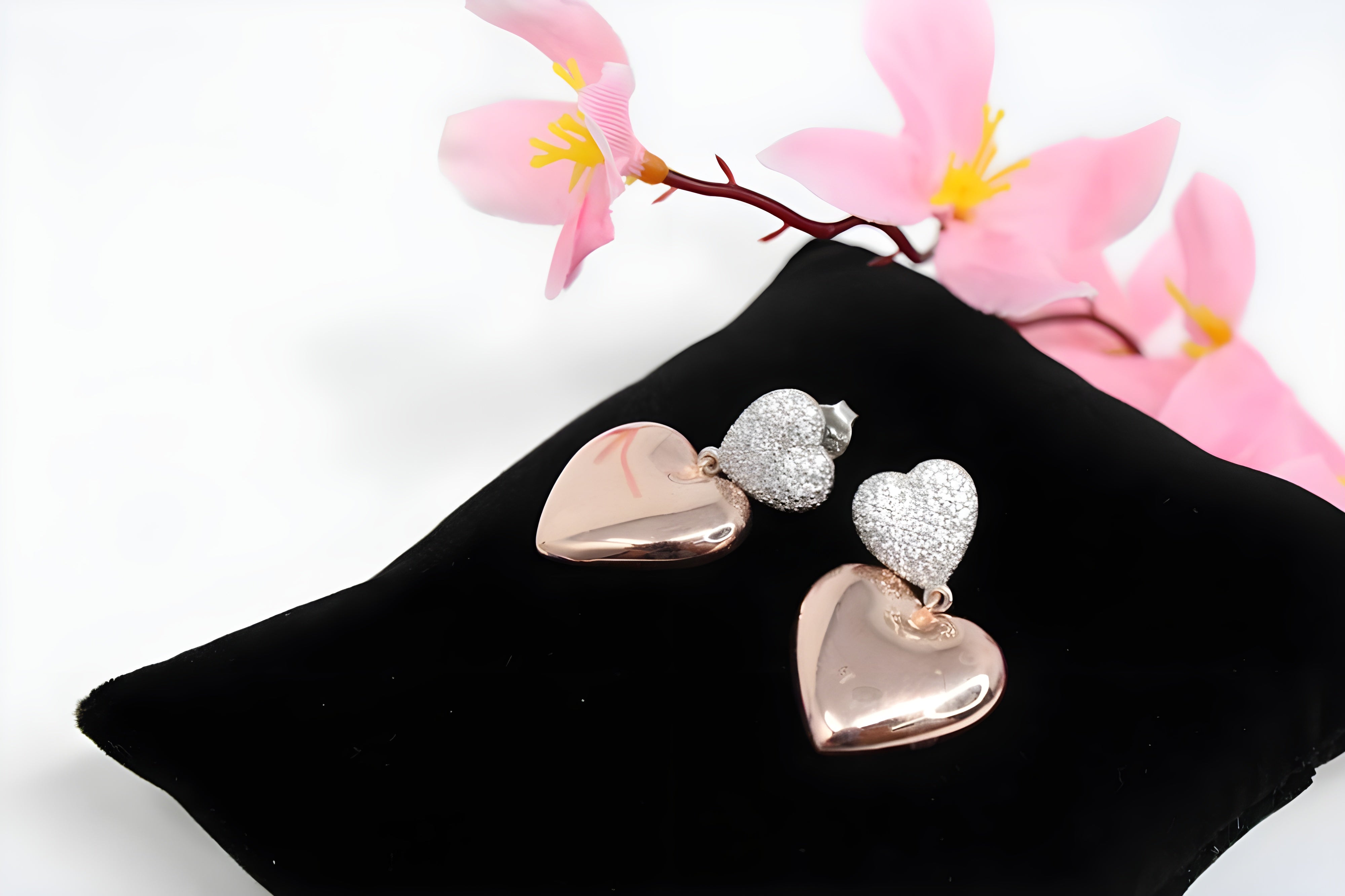 Golden Heartbeat 92.5 Sterling Silver with Copper Gold Earrings