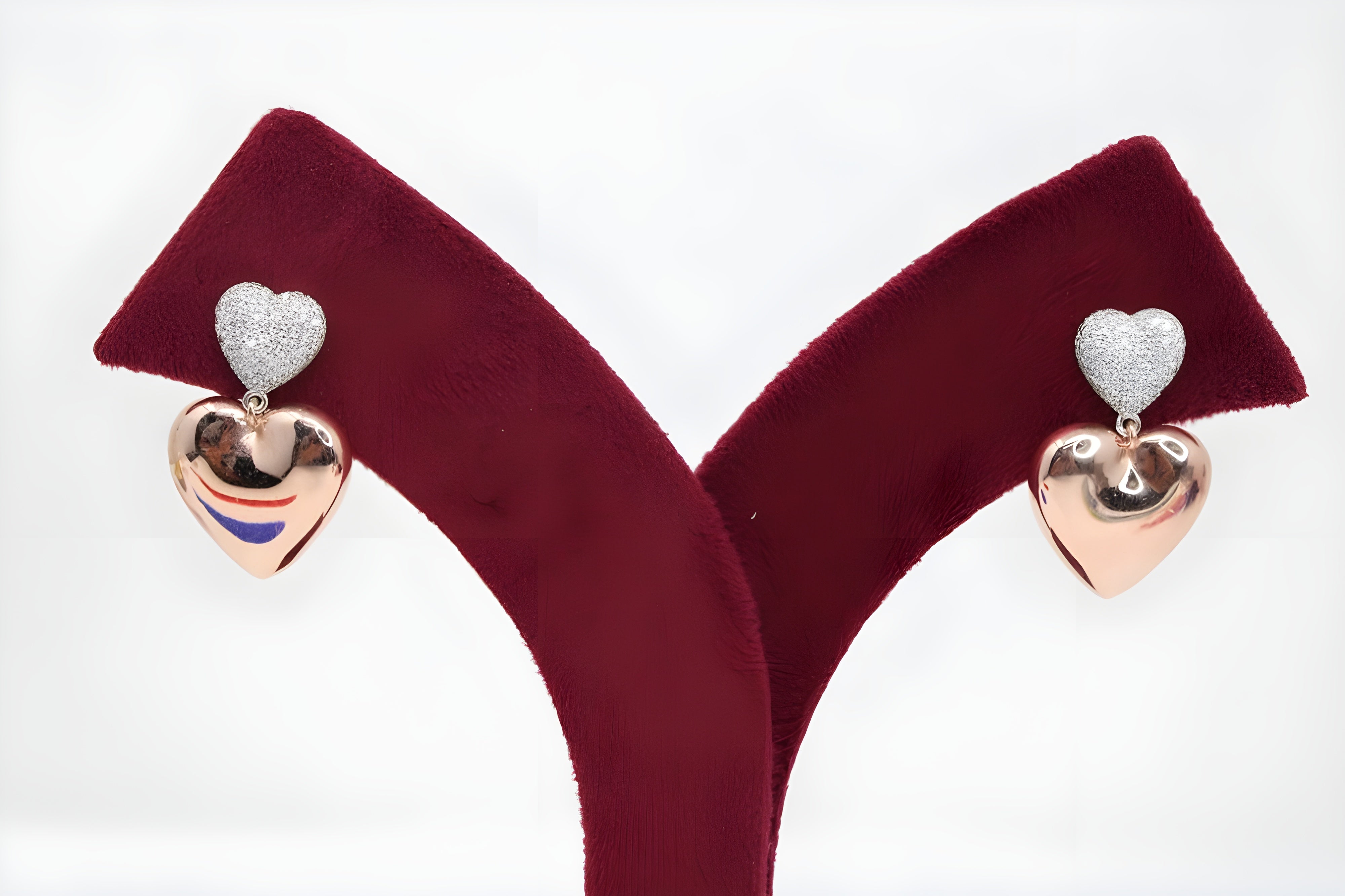 Golden Heartbeat 92.5 Sterling Silver with Copper Gold Earrings