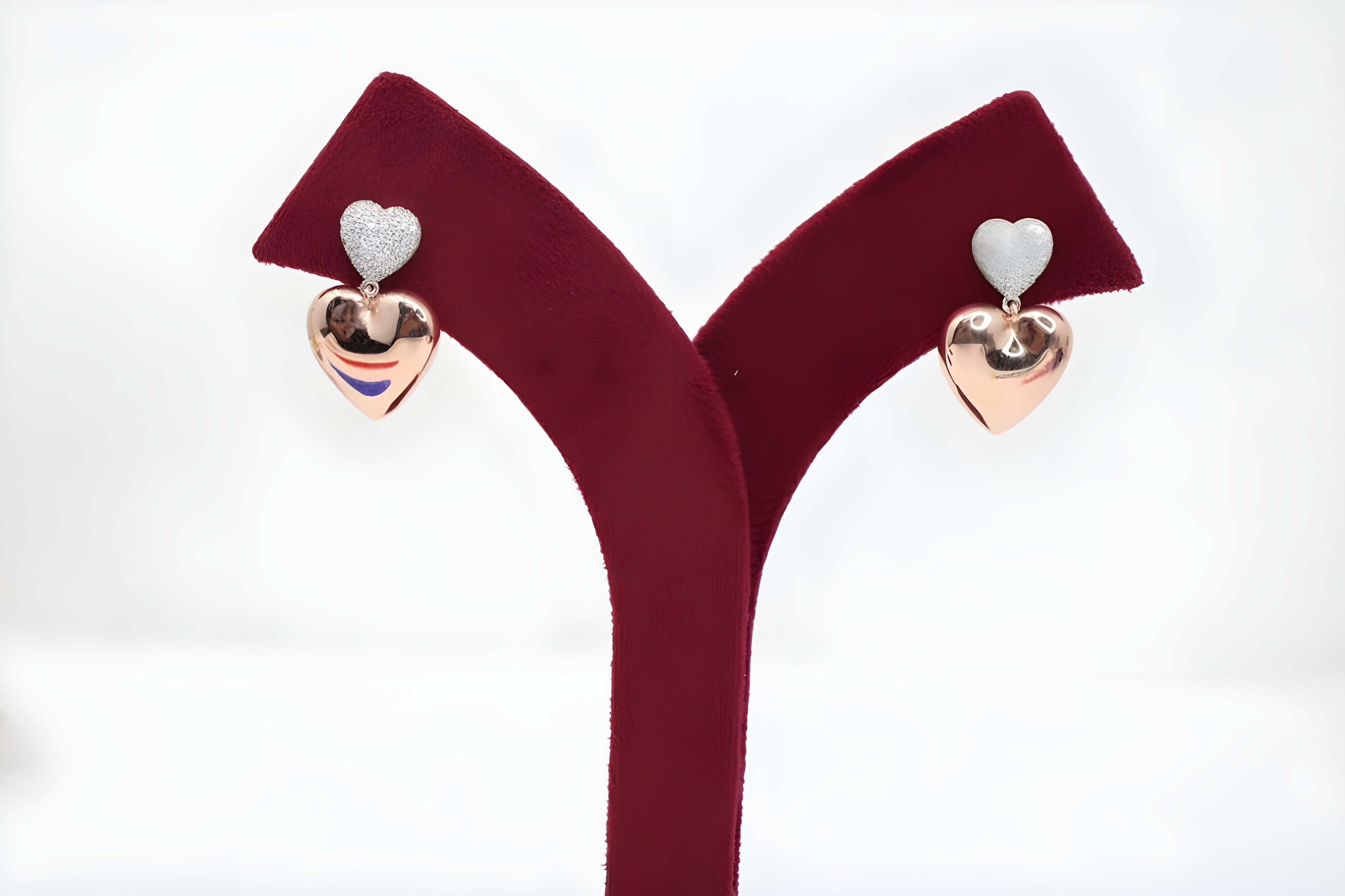 Golden Heartbeat 92.5 Sterling Silver with Copper Gold Earrings