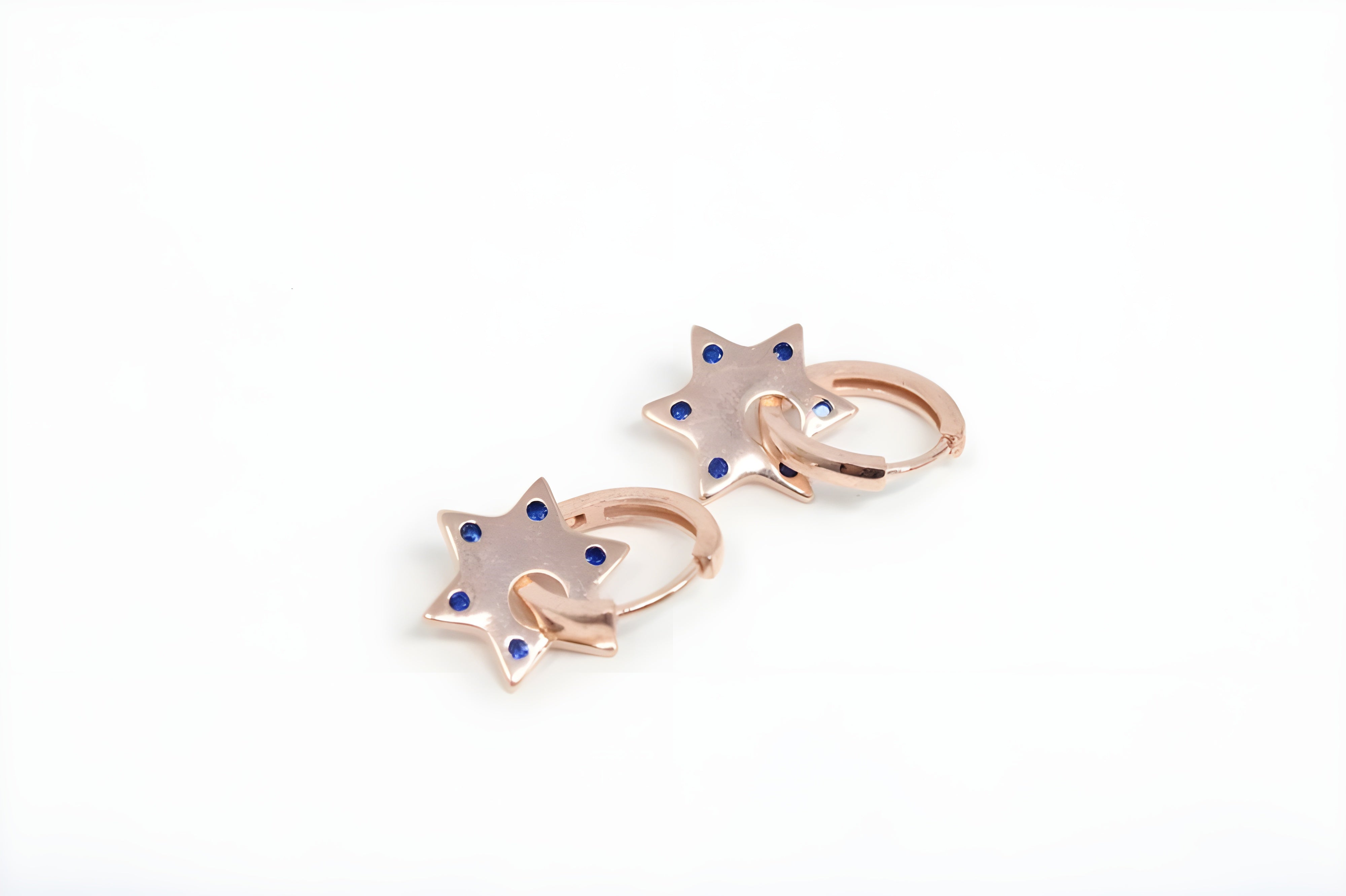 Azure Dream 92.5 Sterling Silver with Copper Gold Blue Earrings