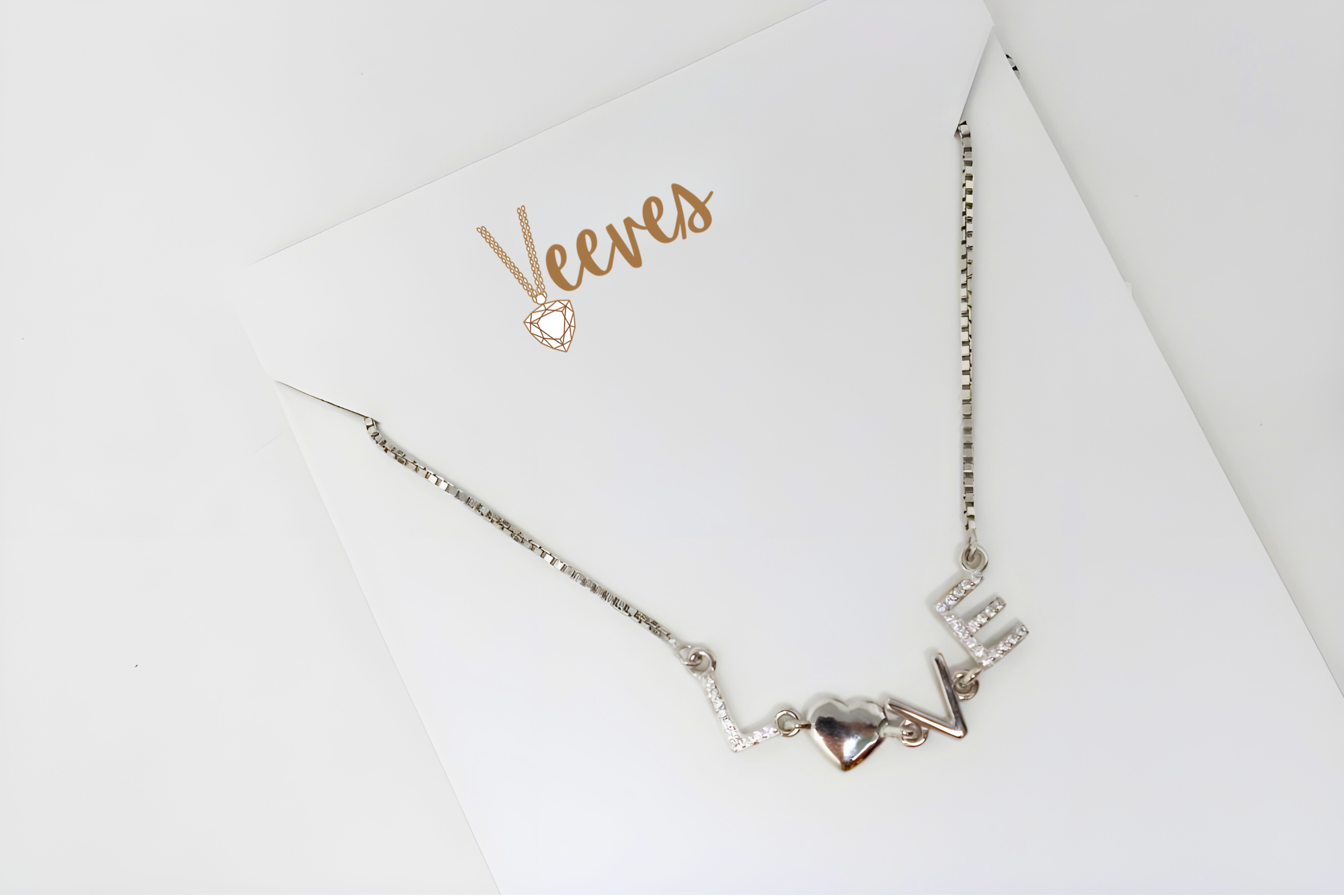 Romantic "LOVE" Necklace with Heart and Crystal Accents