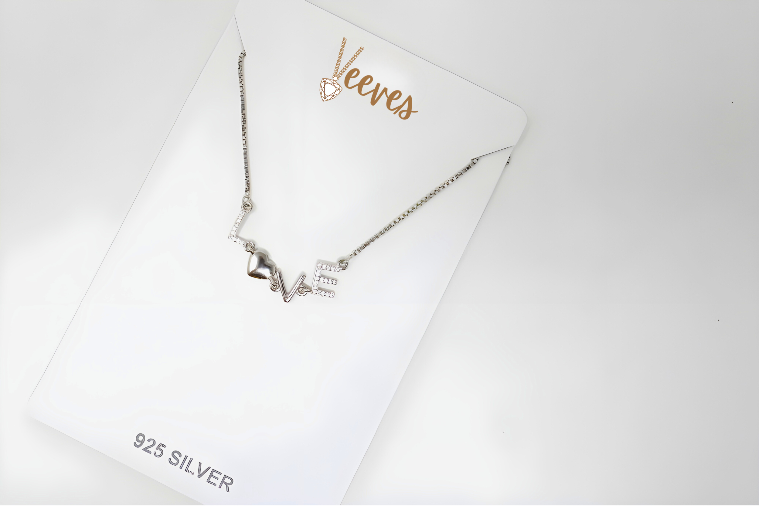 Romantic "LOVE" Necklace with Heart and Crystal Accents