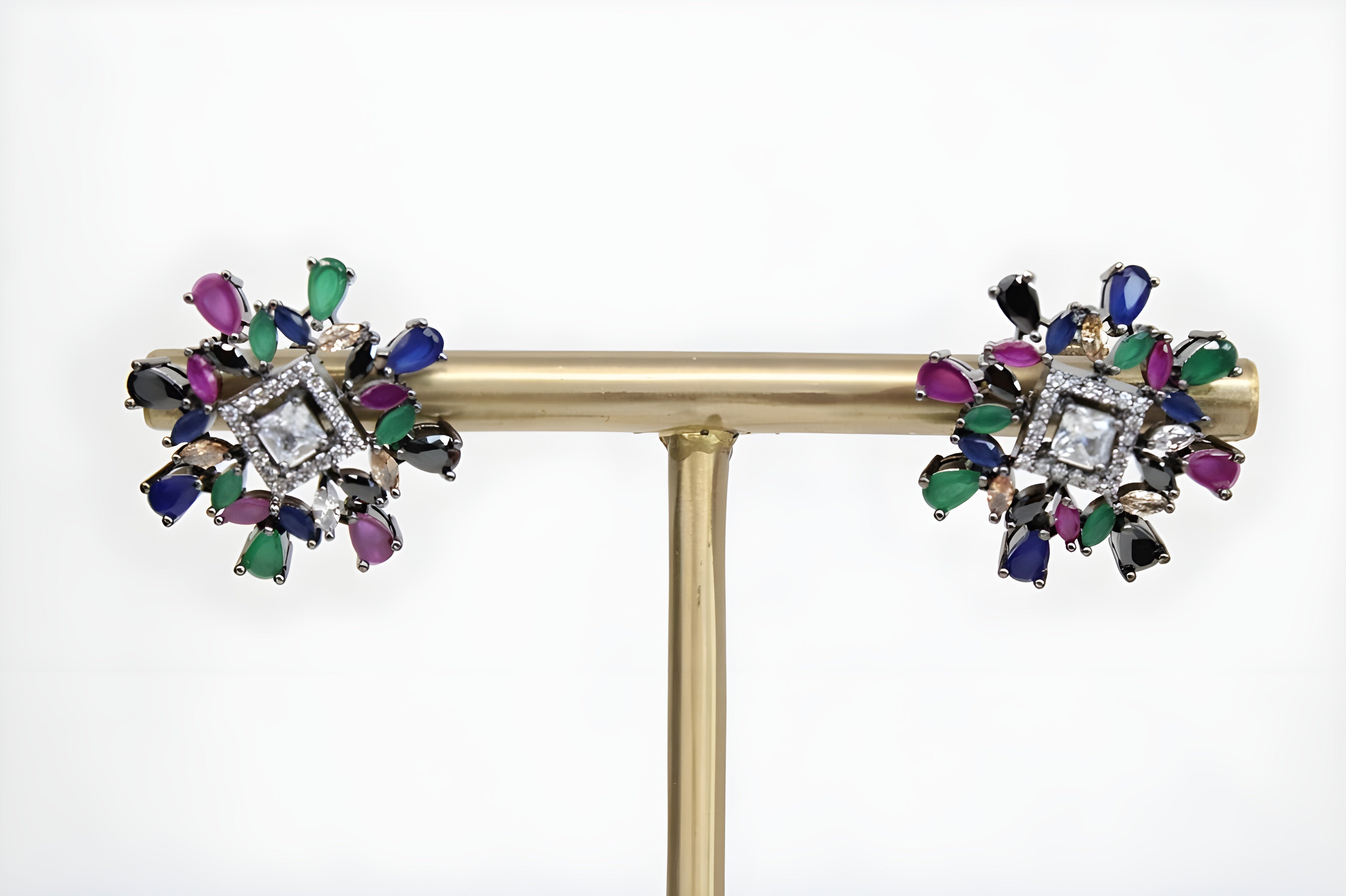 Radiant Mosaic: Multi-Color Pattern Design Earrings