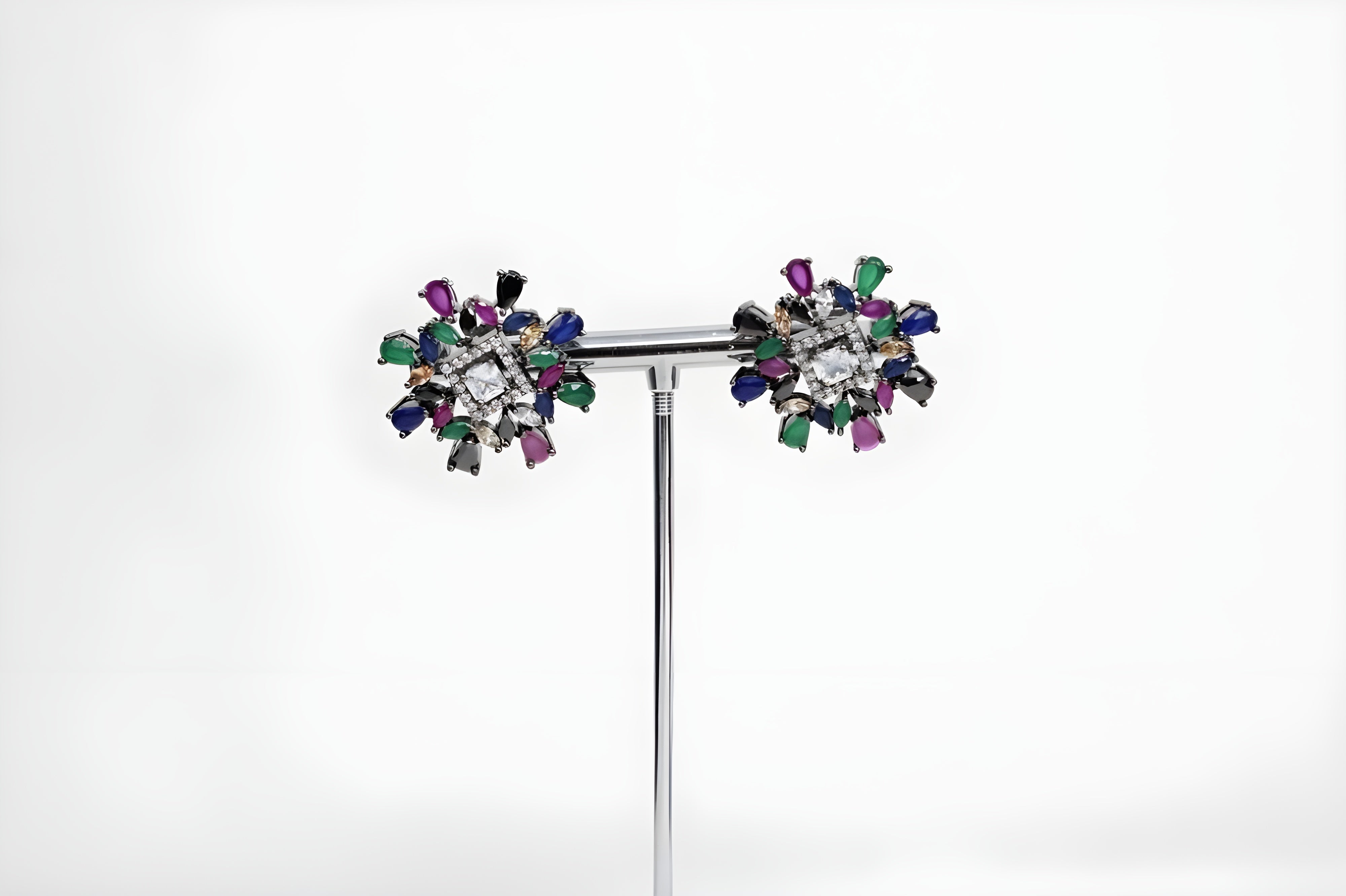 Radiant Mosaic: Multi-Color Pattern Design Earrings