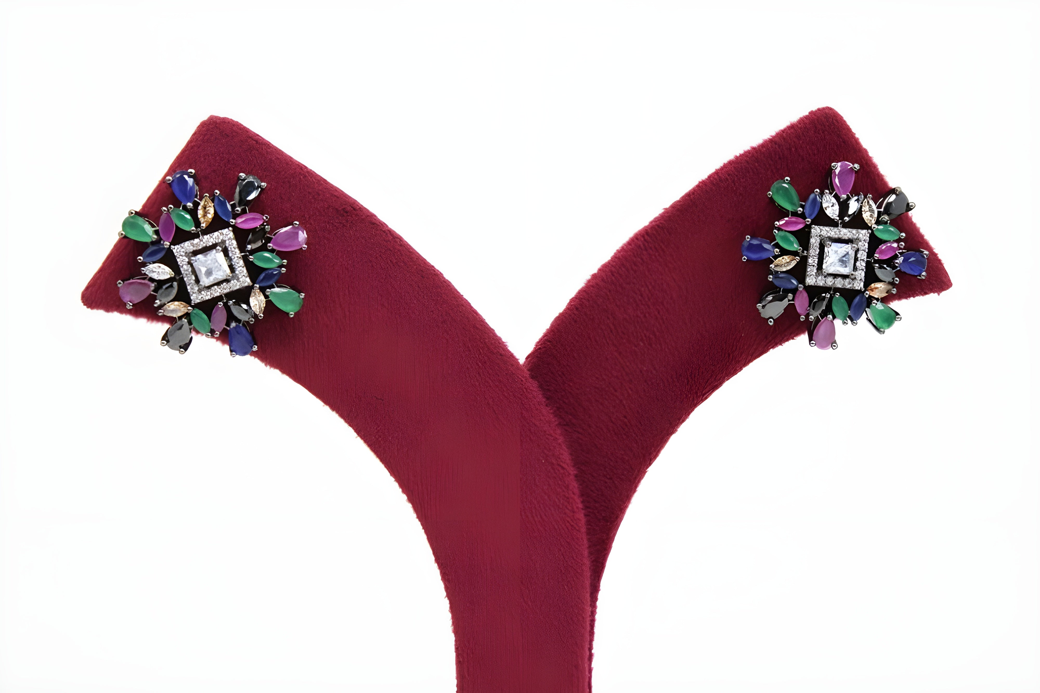 Radiant Mosaic: Multi-Color Pattern Design Earrings
