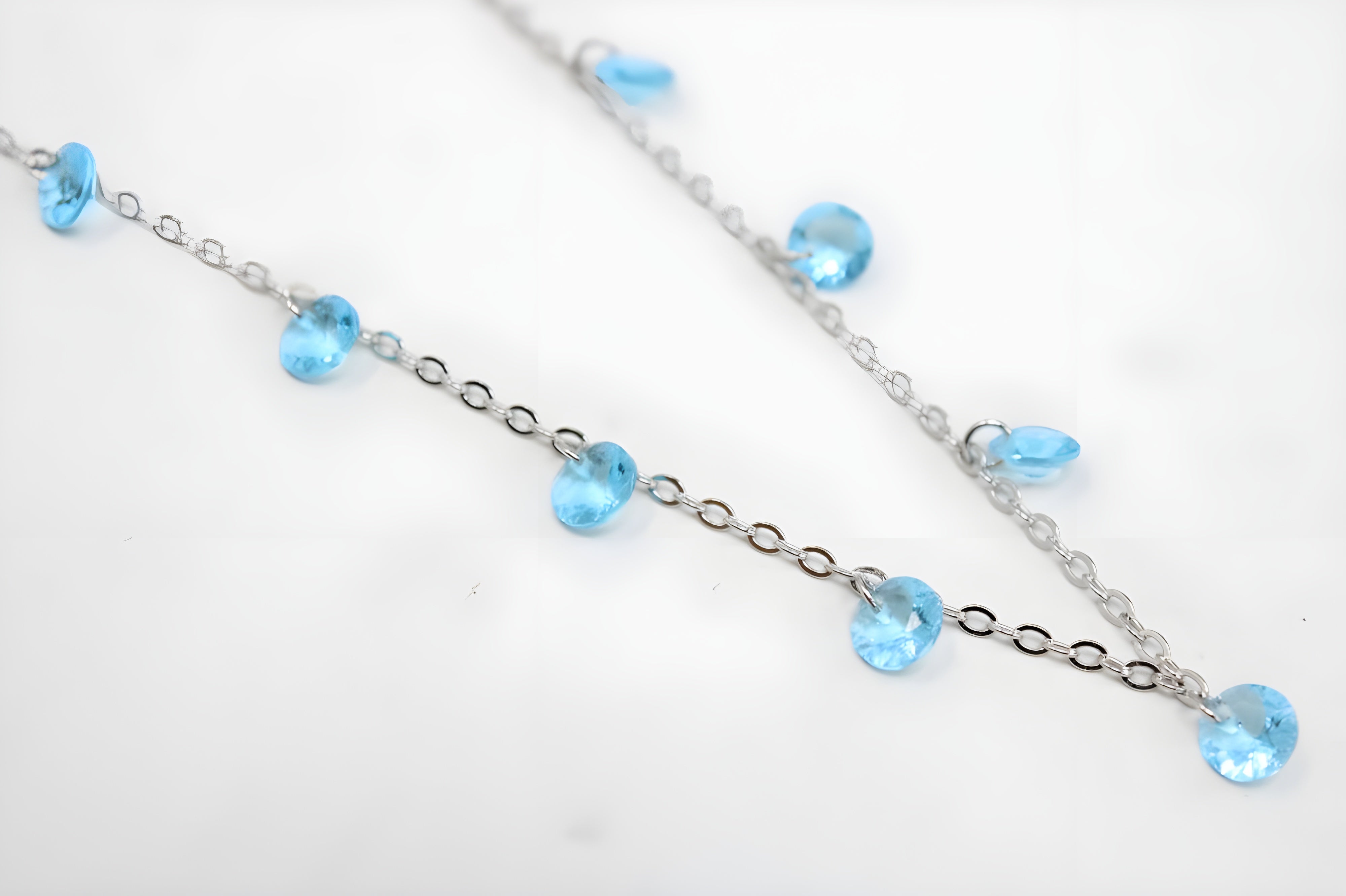 Soft blue Triangle VeeLux Premium Crystal Necklace