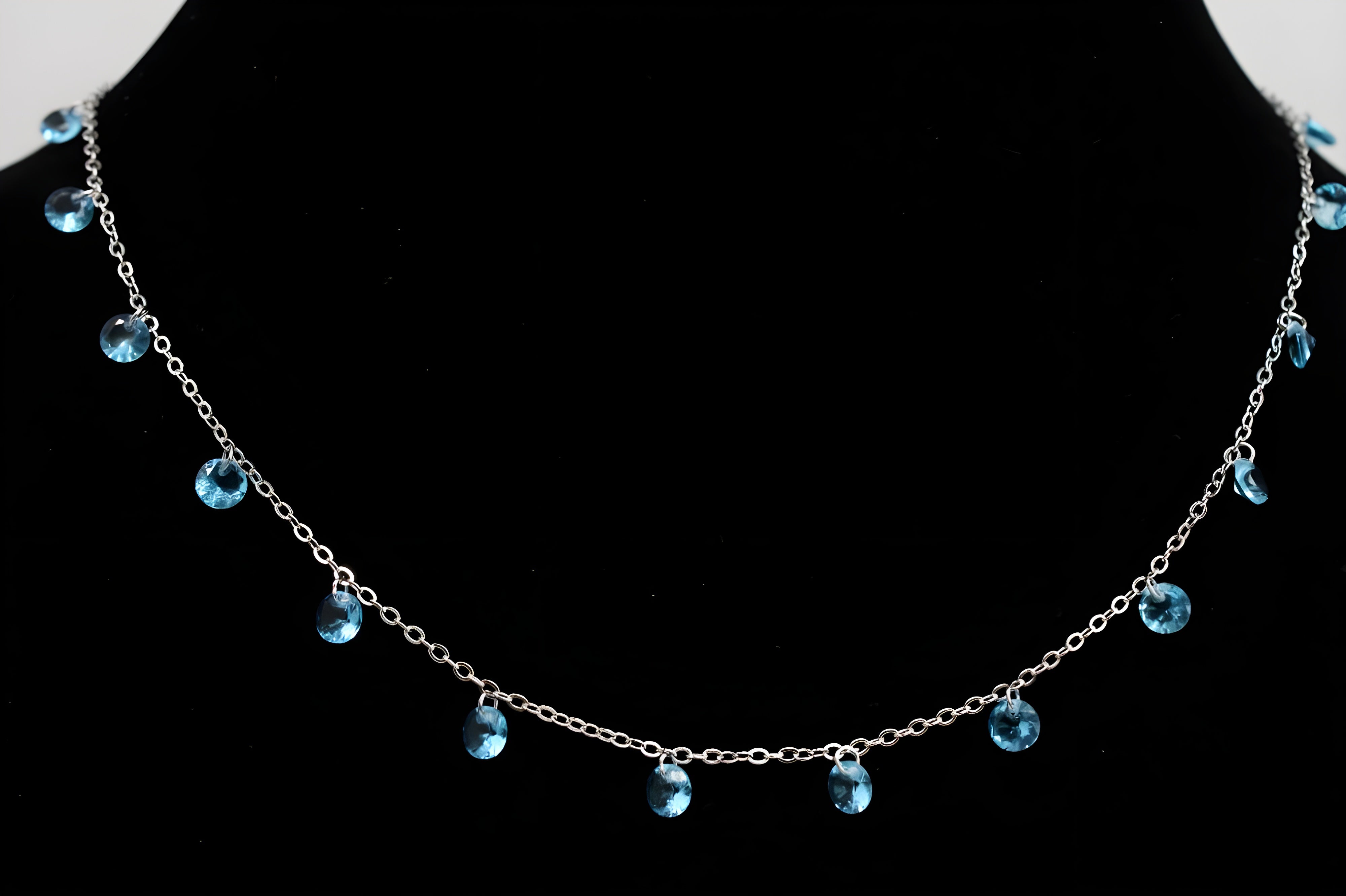 Soft blue Triangle VeeLux Premium Crystal Necklace