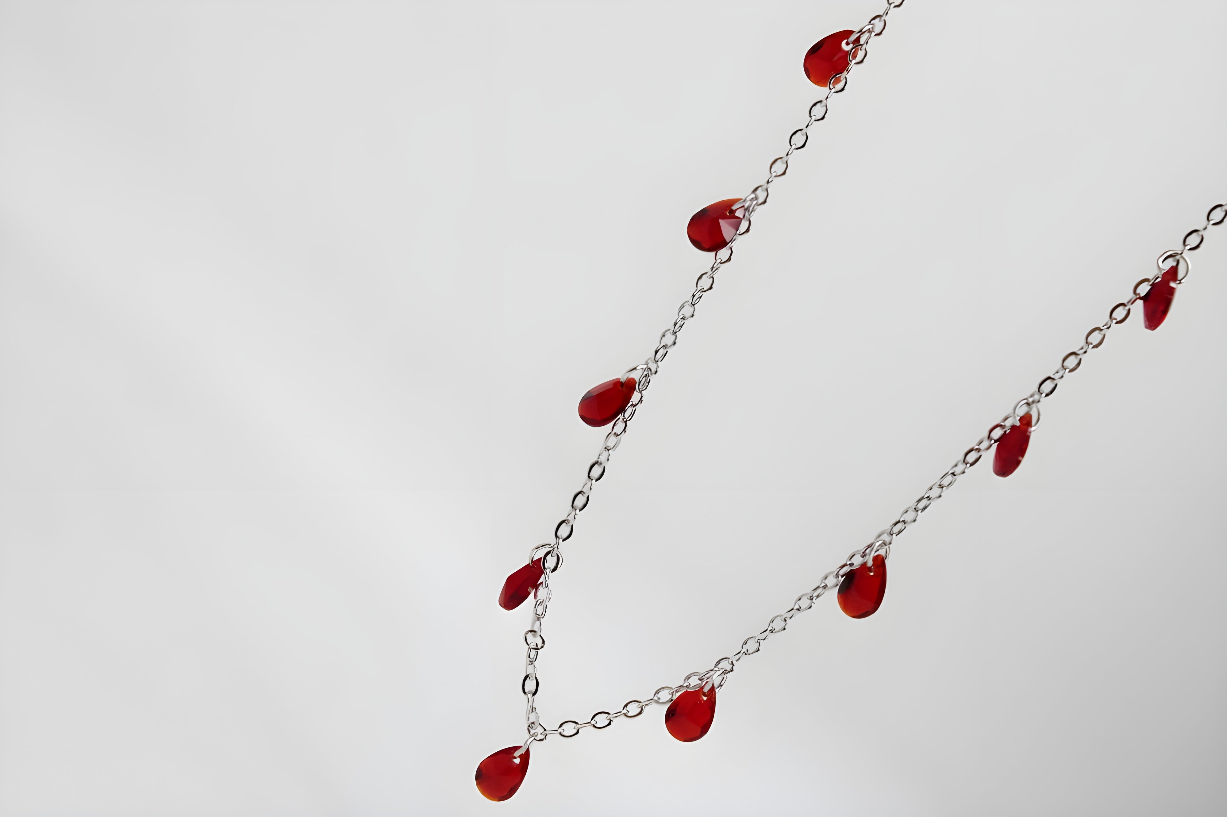 Crimson Elegance Teardrop VeeLux Crystal Necklace