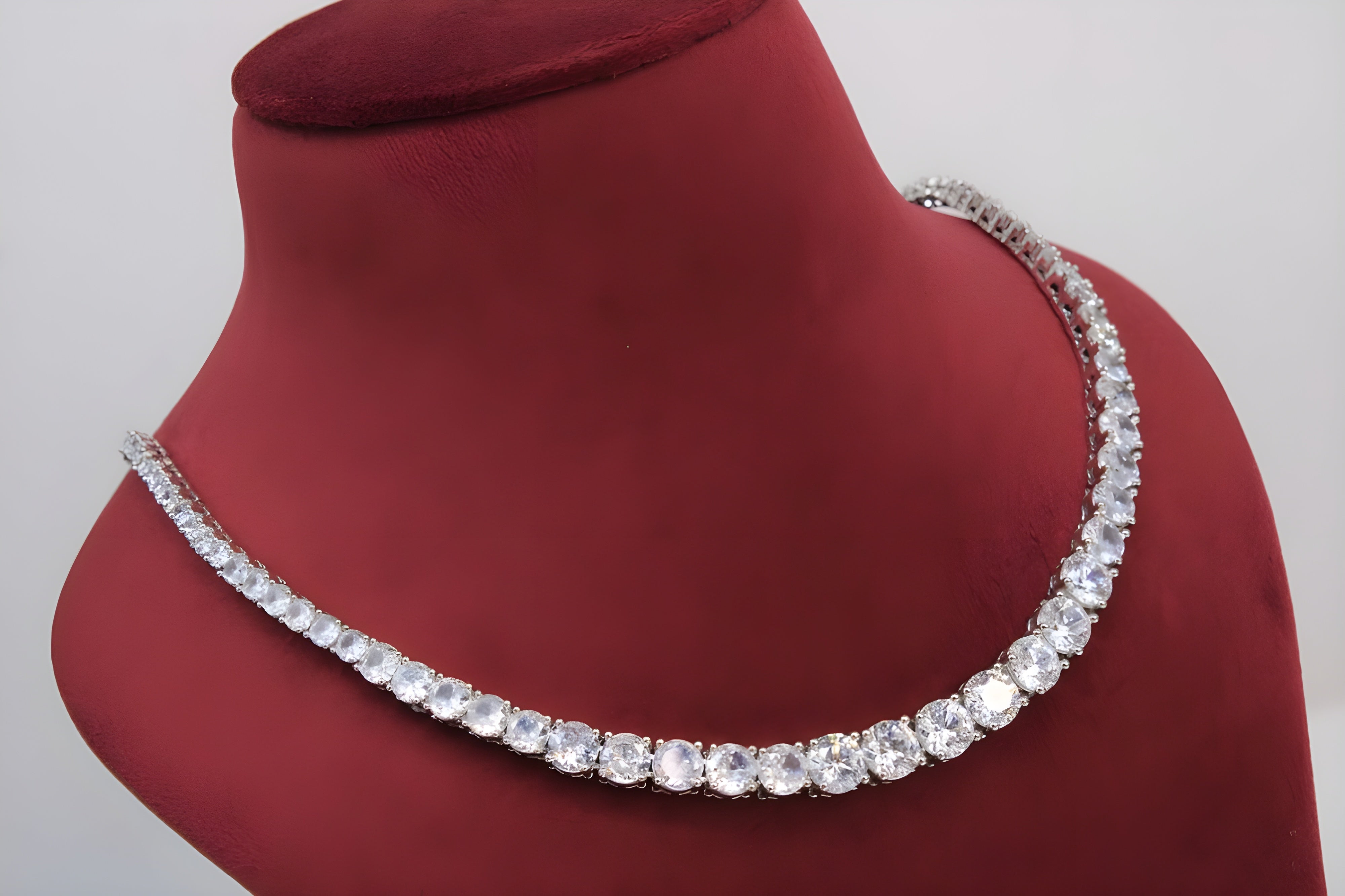 Silver Sparkle Crystal Necklace Set
