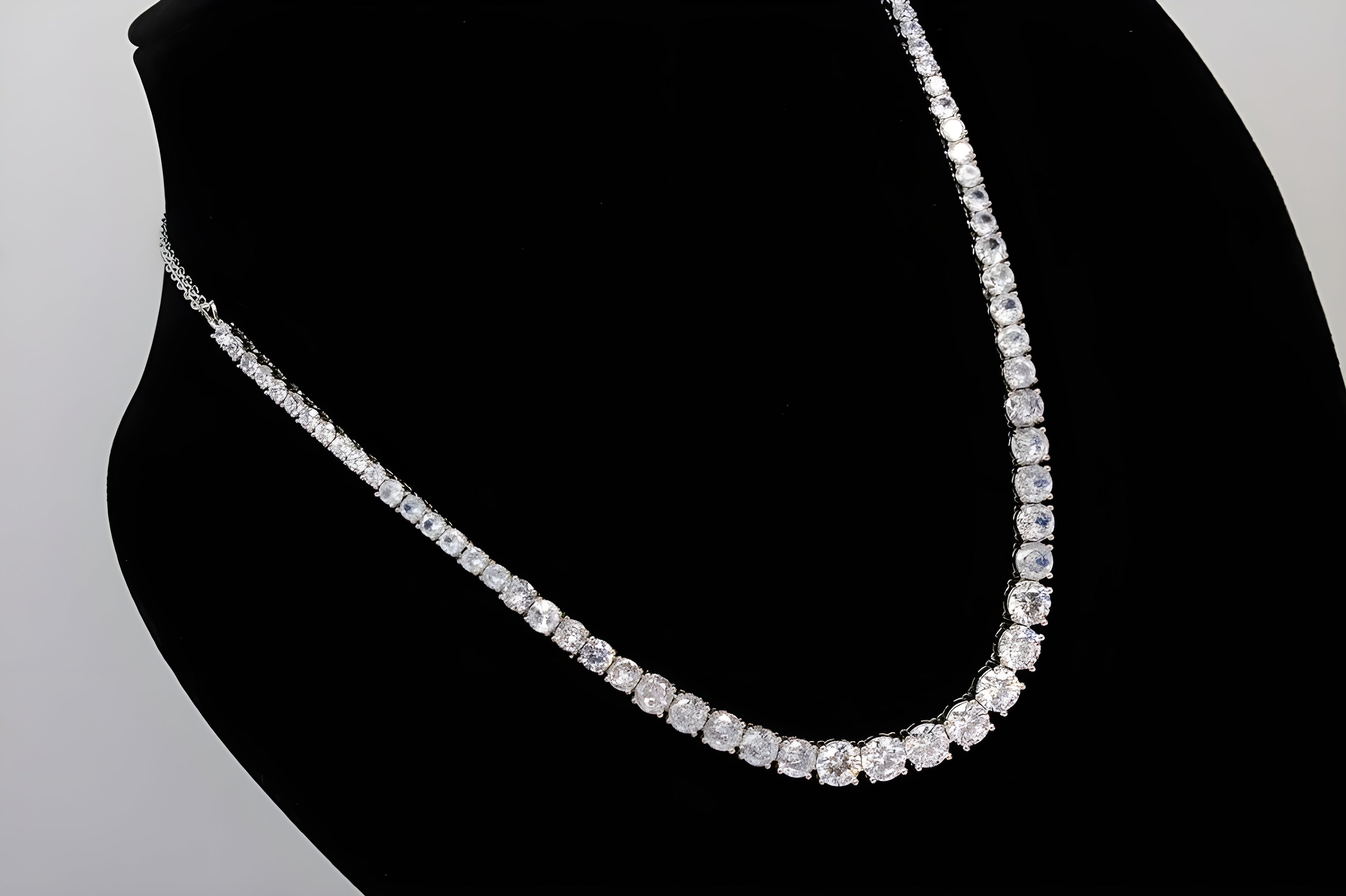 Silver Sparkle Crystal Necklace Set