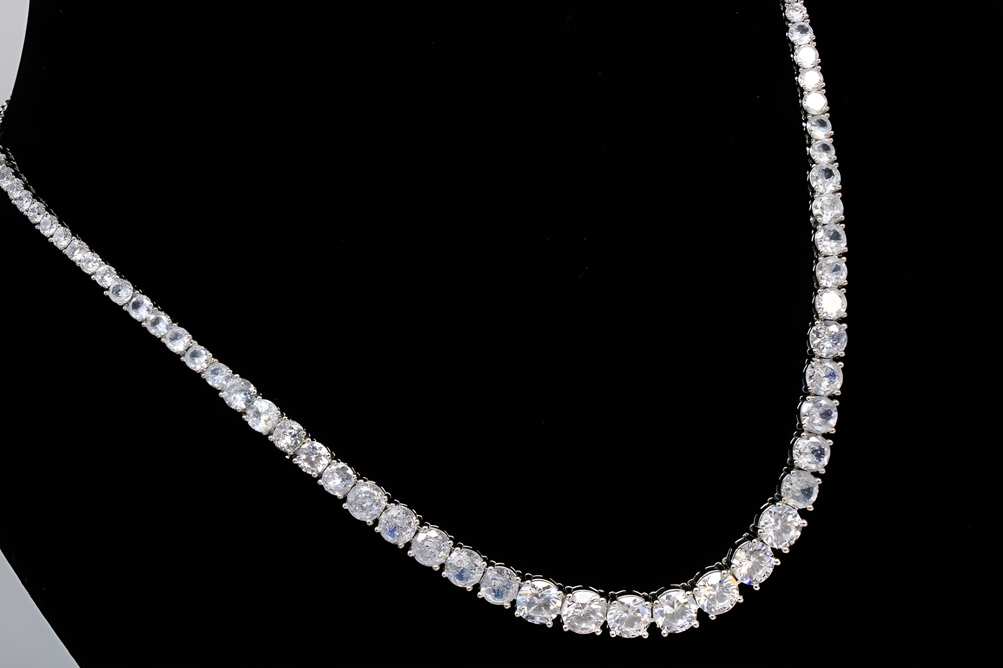 Silver Sparkle Crystal Necklace Set