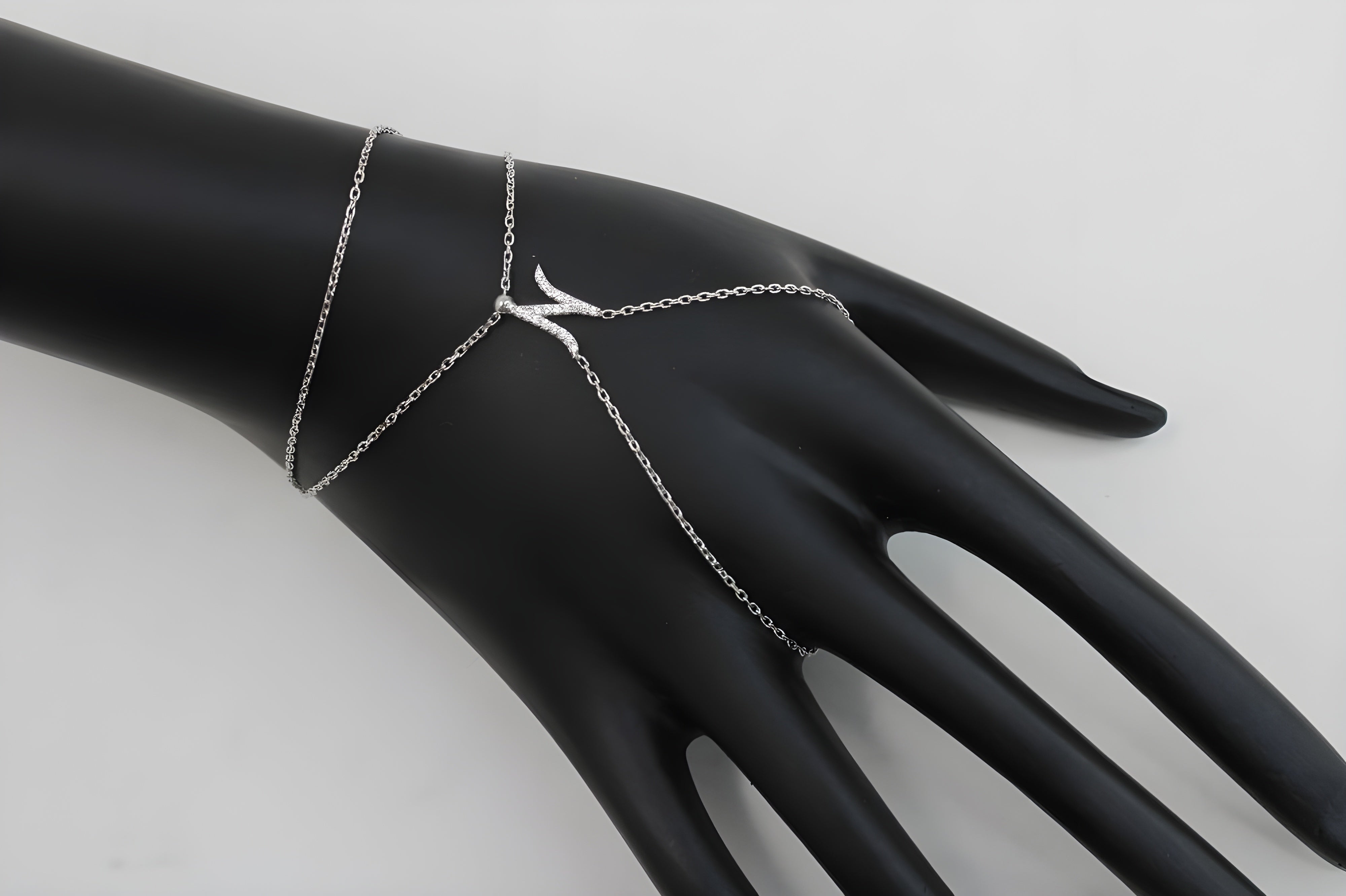 Shimmering Initial "N" Silver Bracelet