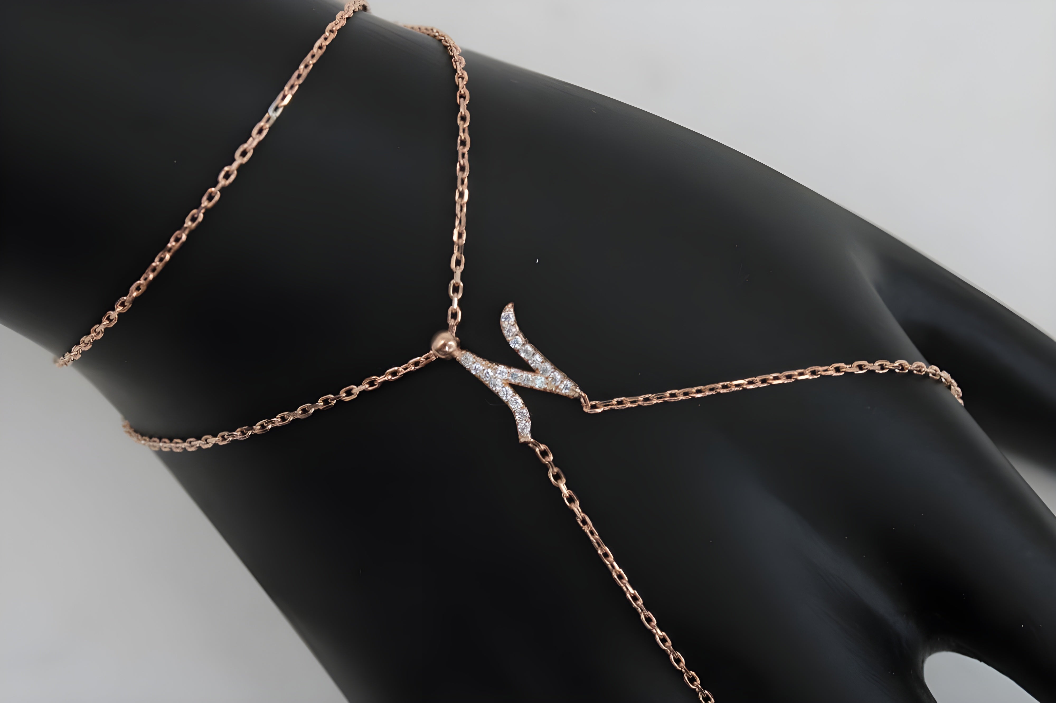 Shimmering Initial "N" Silver Bracelet