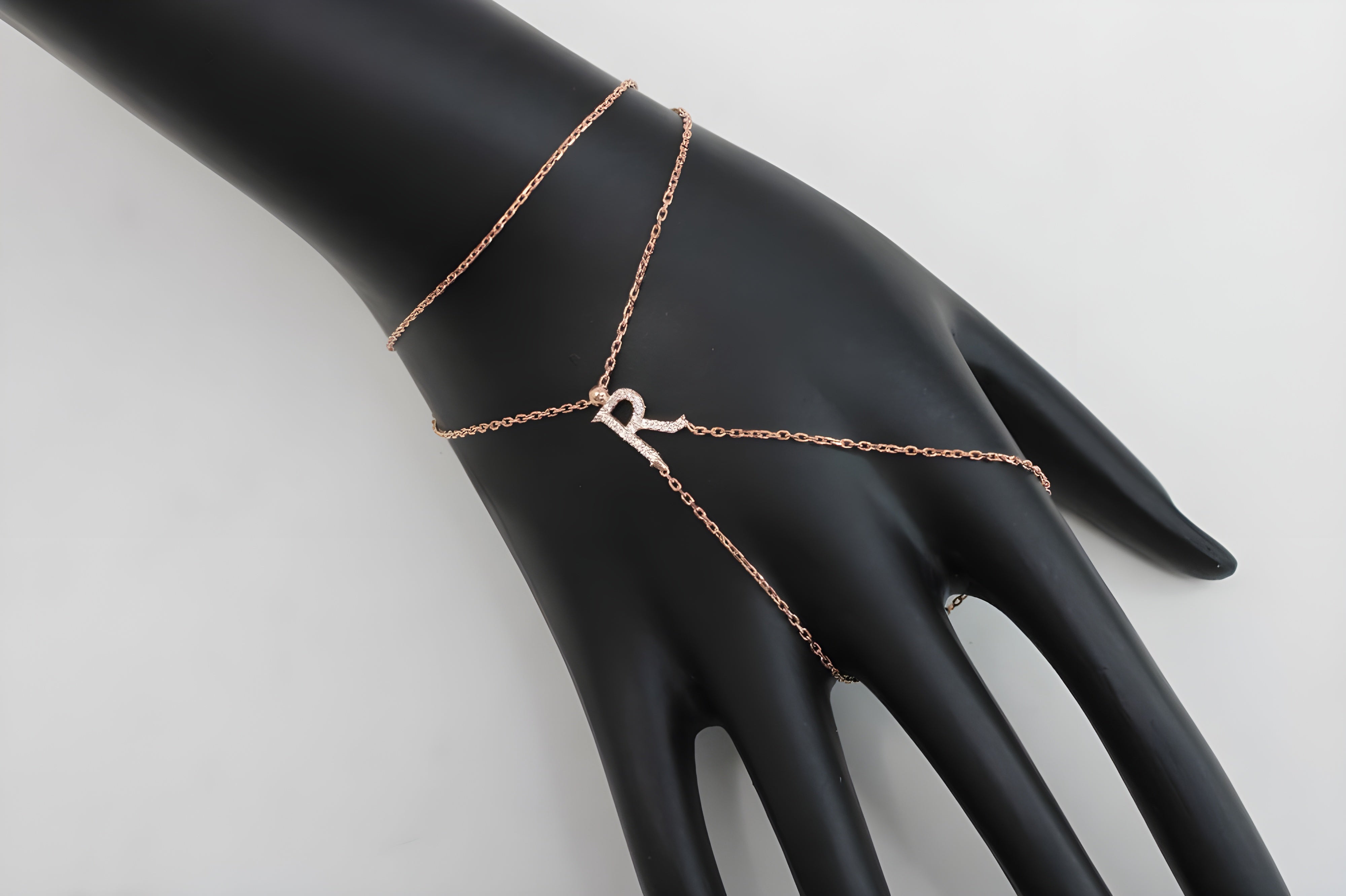 Radiant Initial ""R"" Silver Bracelet
