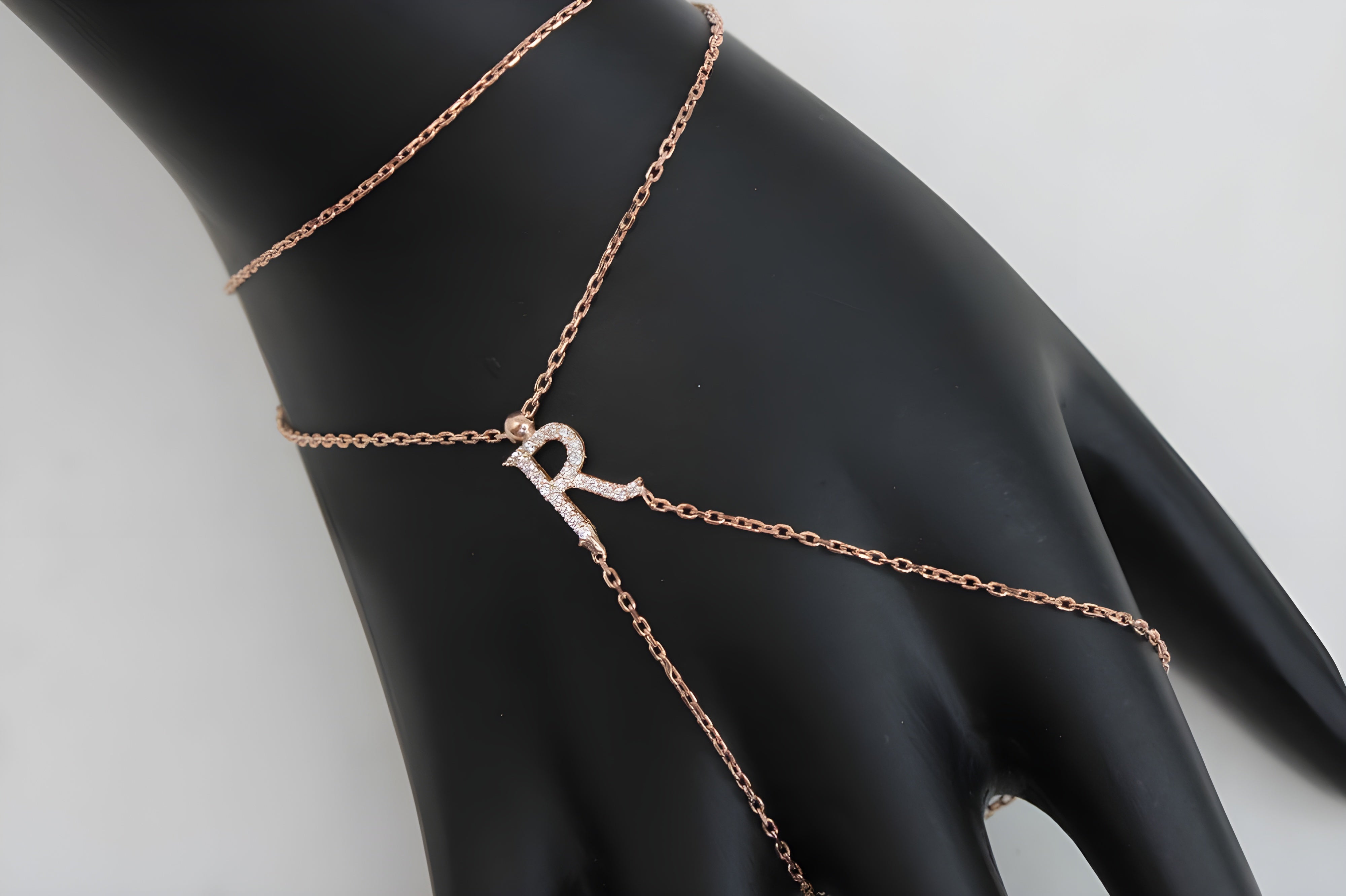 Radiant Initial ""R"" Silver Bracelet
