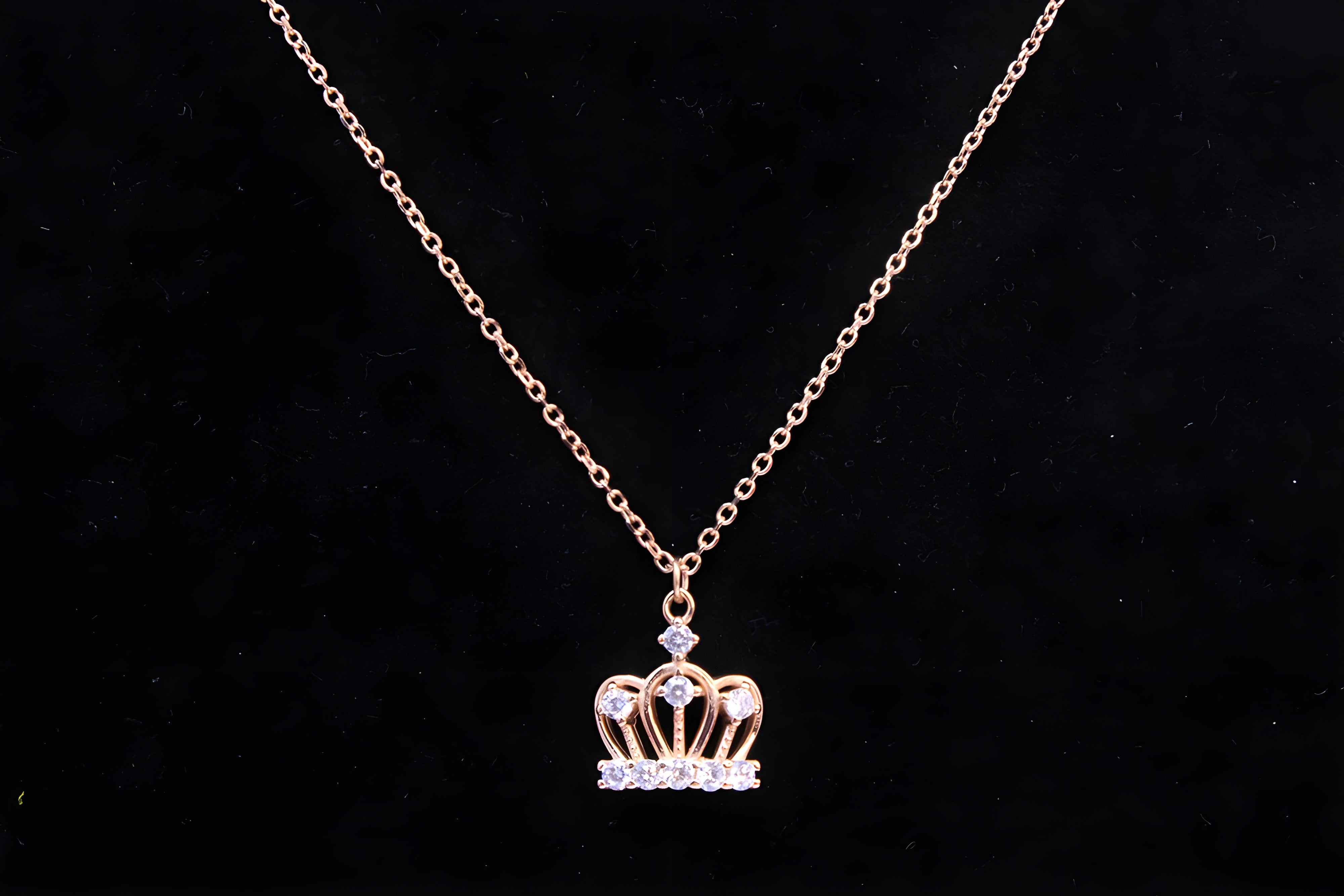 Golden Elegance 92.5 Sterling Silver Crown Pendant with VeeLux Premium Crystal