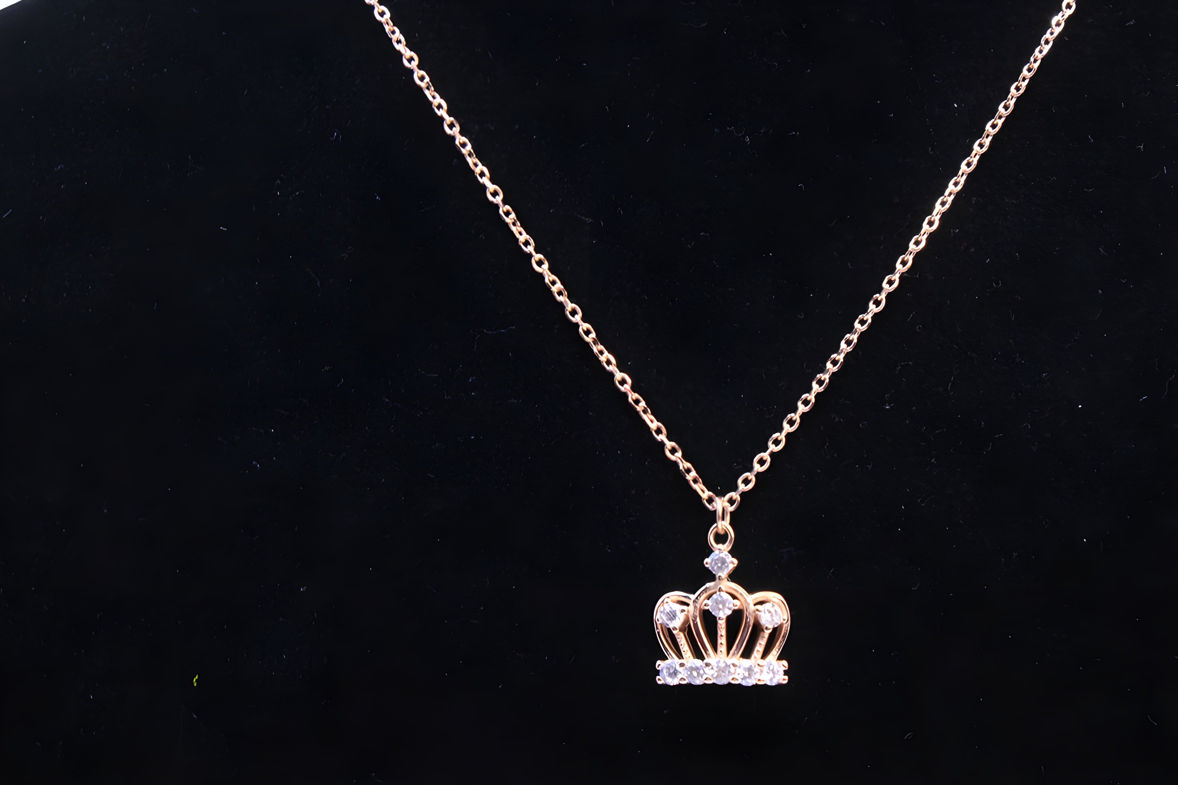 Golden Elegance 92.5 Sterling Silver Crown Pendant with VeeLux Premium Crystal