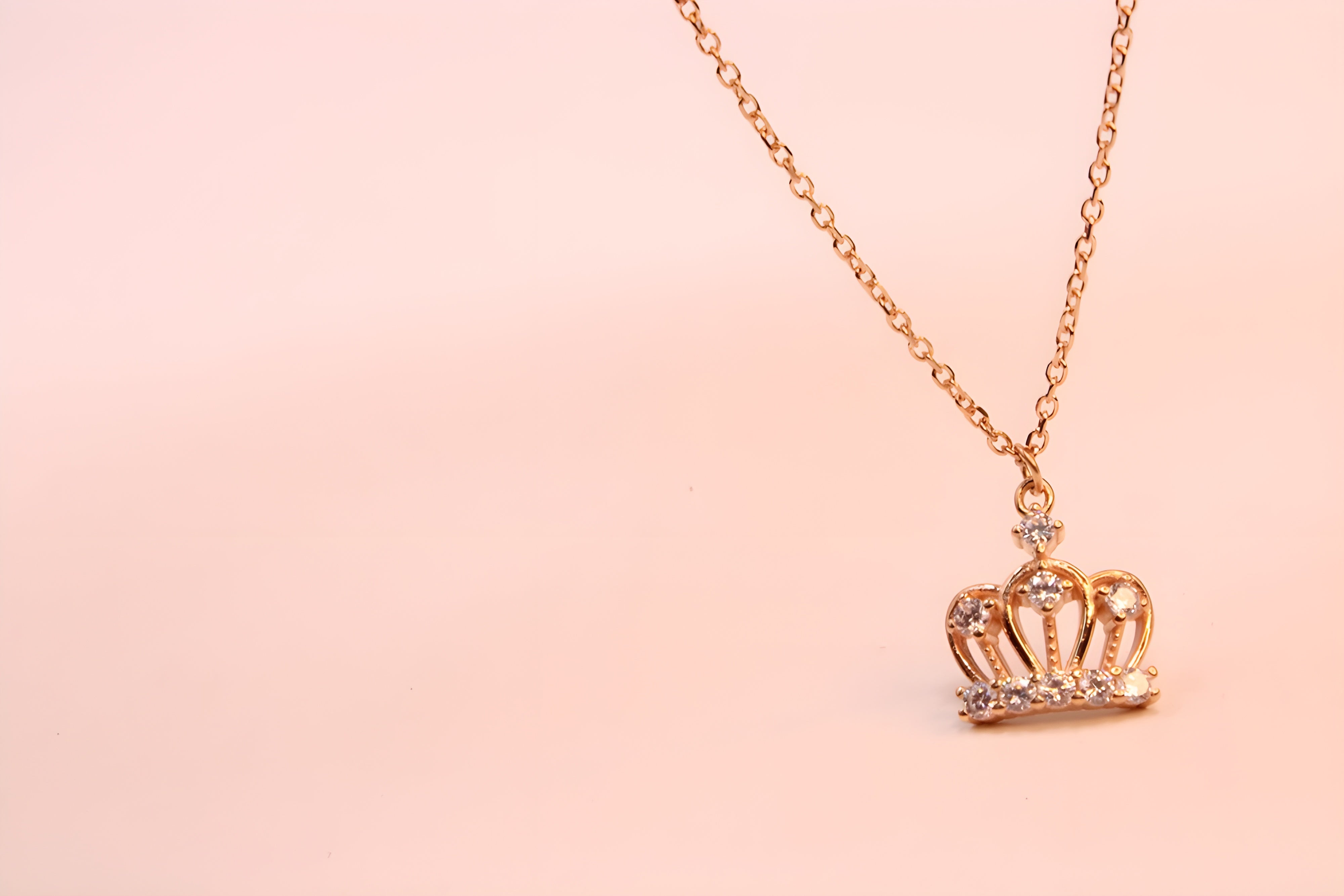 Golden Elegance 92.5 Sterling Silver Crown Pendant with VeeLux Premium Crystal