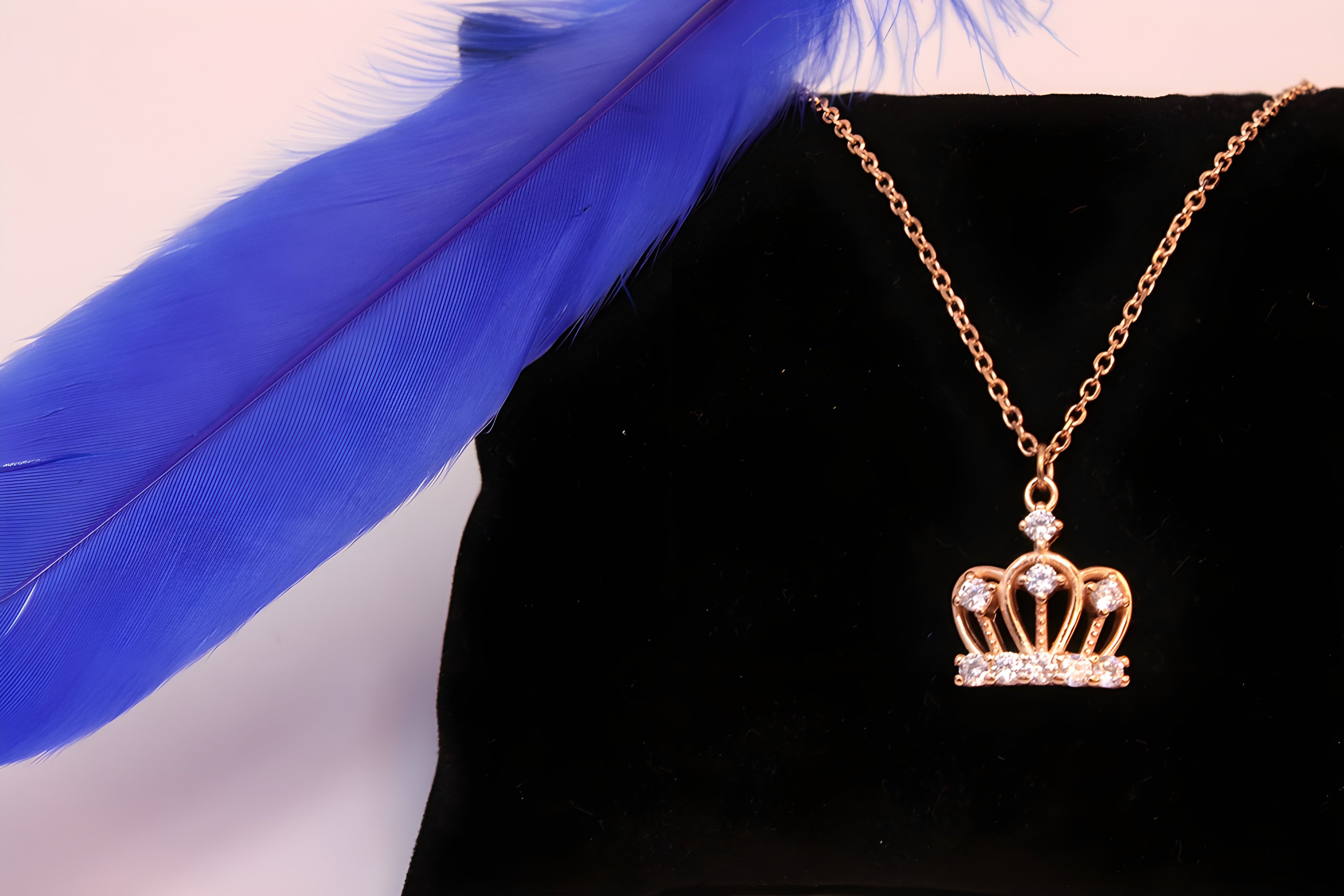 Golden Elegance 92.5 Sterling Silver Crown Pendant with VeeLux Premium Crystal