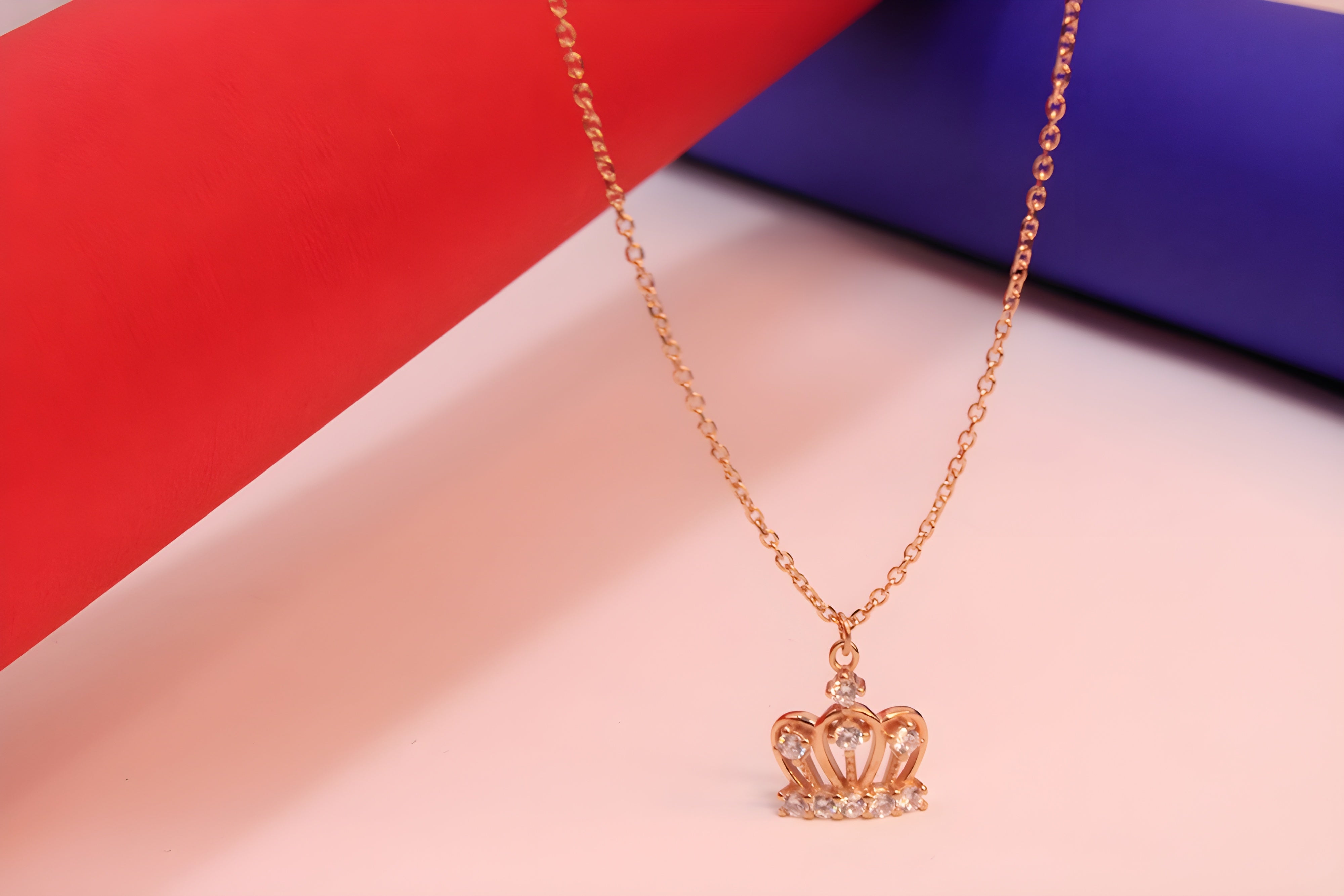 Golden Elegance 92.5 Sterling Silver Crown Pendant with VeeLux Premium Crystal
